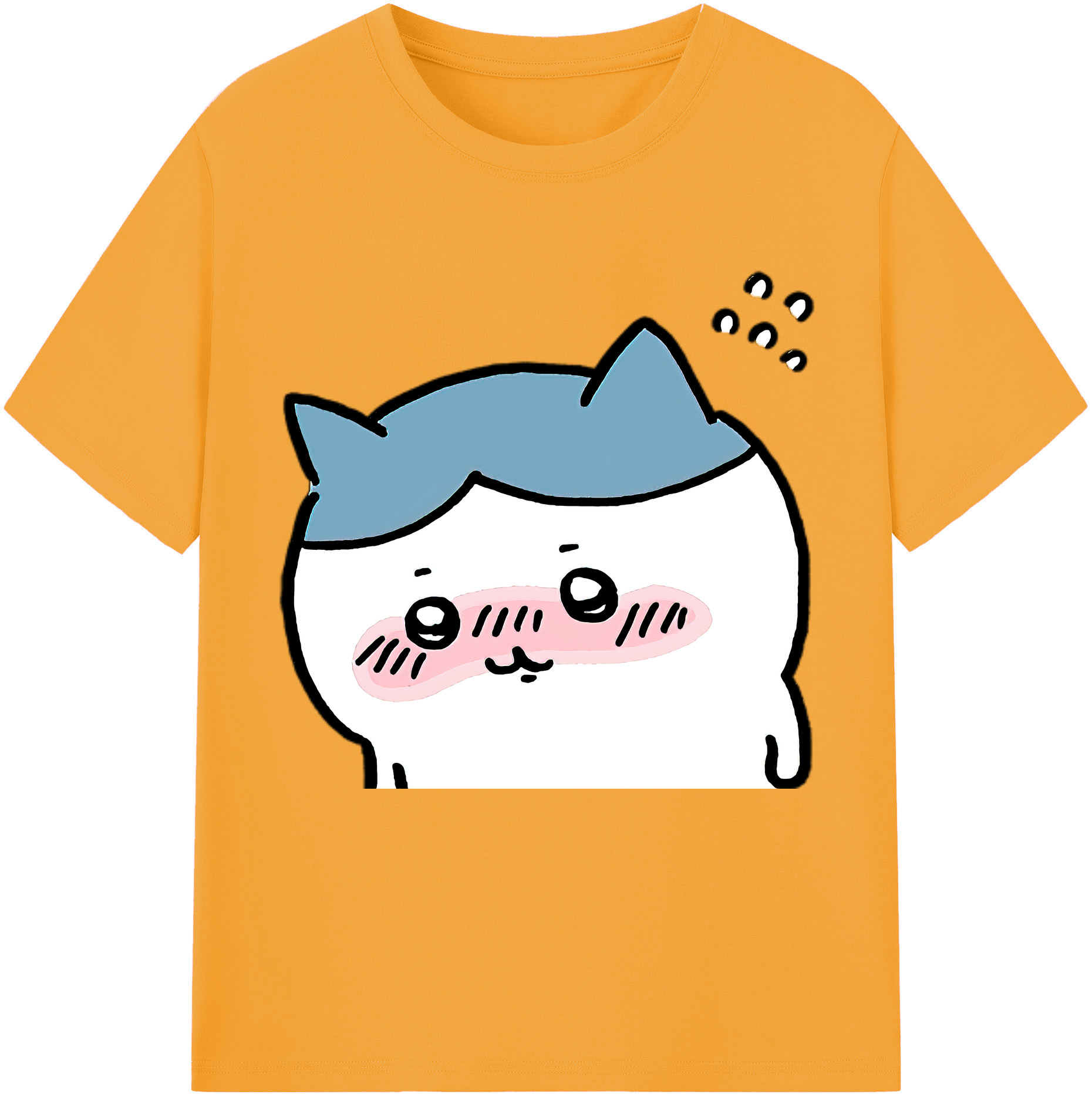 （画像用） ちいかわ ハチワレ Chii-kawa hachiware レディースカジュアルプリントTシャツ（綿100％）