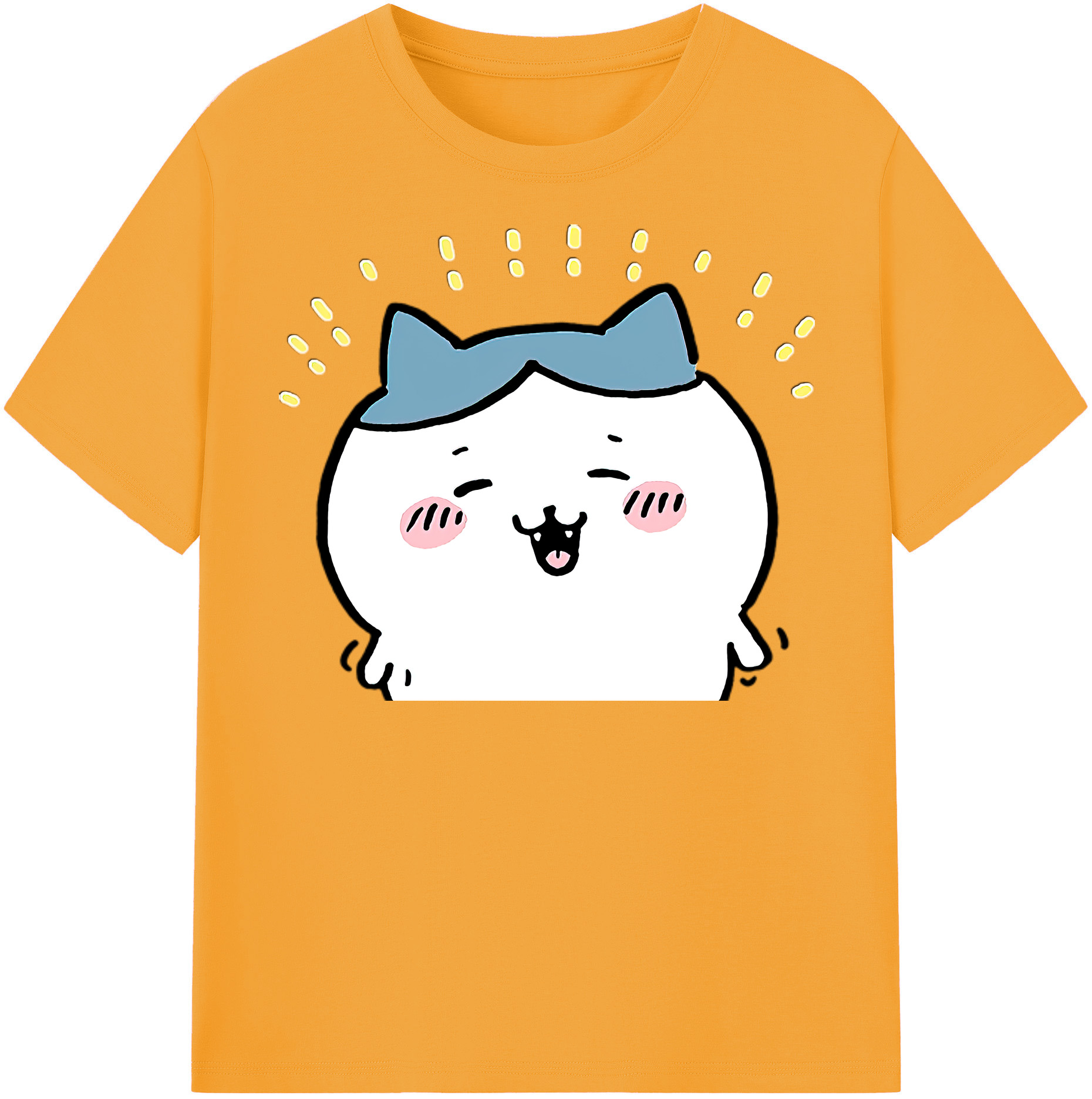 （画像用） ちいかわ ハチワレ Chii-kawa hachiware レディースカジュアルプリントTシャツ（綿100％）