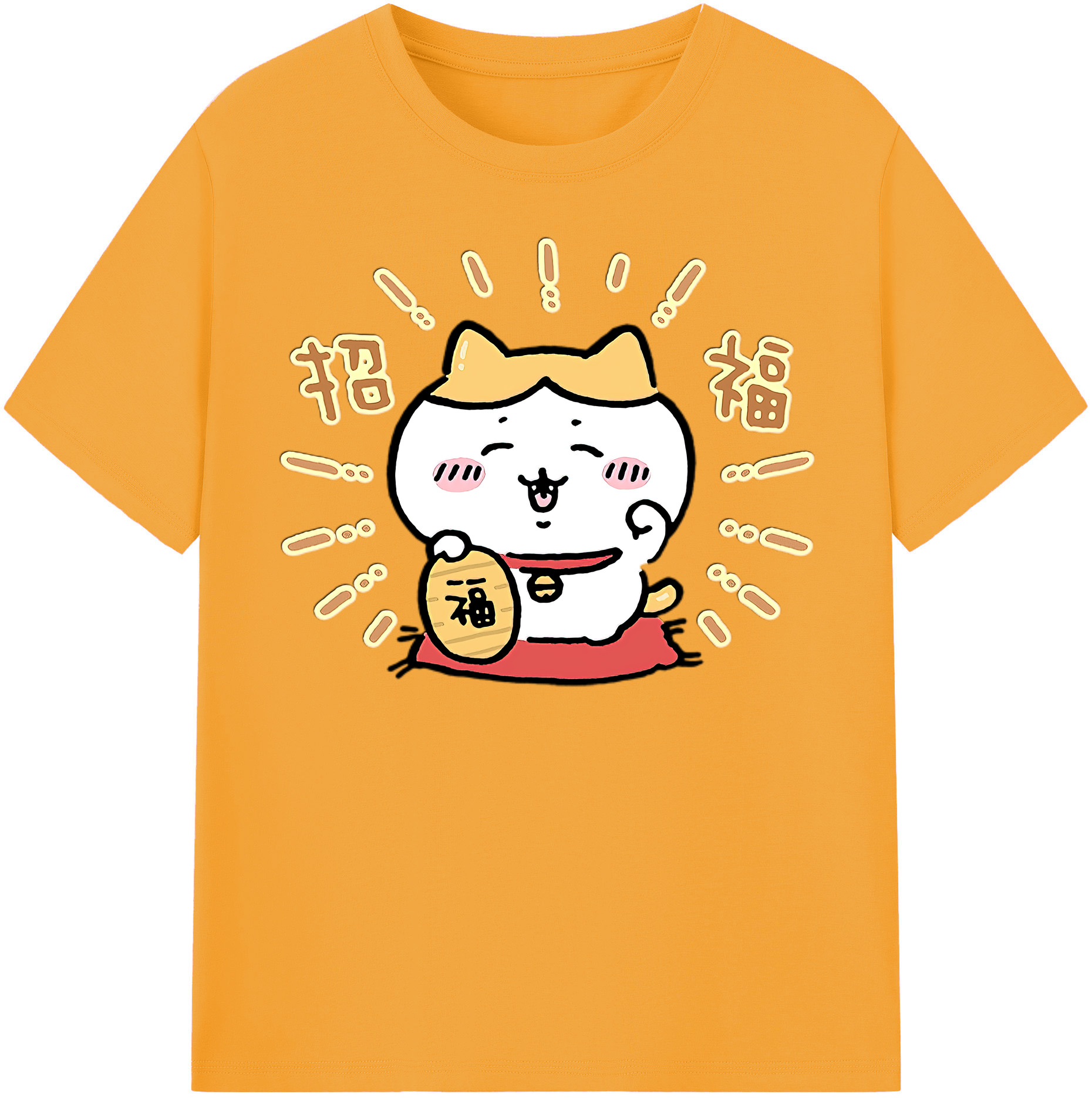 （画像用） ちいかわ ハチワレ Chii-kawa hachiware レディースカジュアルプリントTシャツ（綿100％）