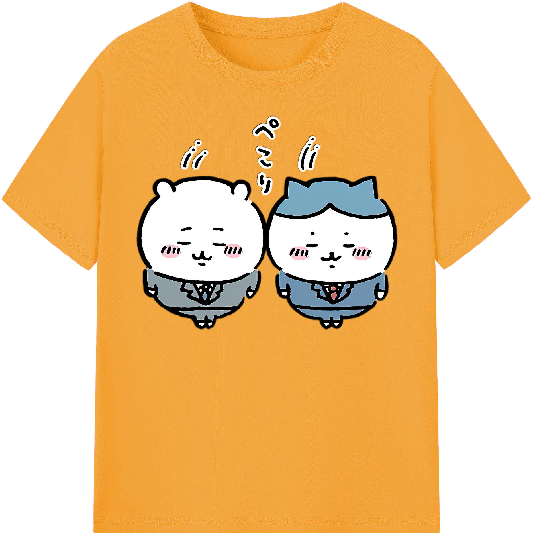 （画像用） ちいかわ ハチワレ Chii-kawa hachiware レディースカジュアルプリントTシャツ（綿100％）