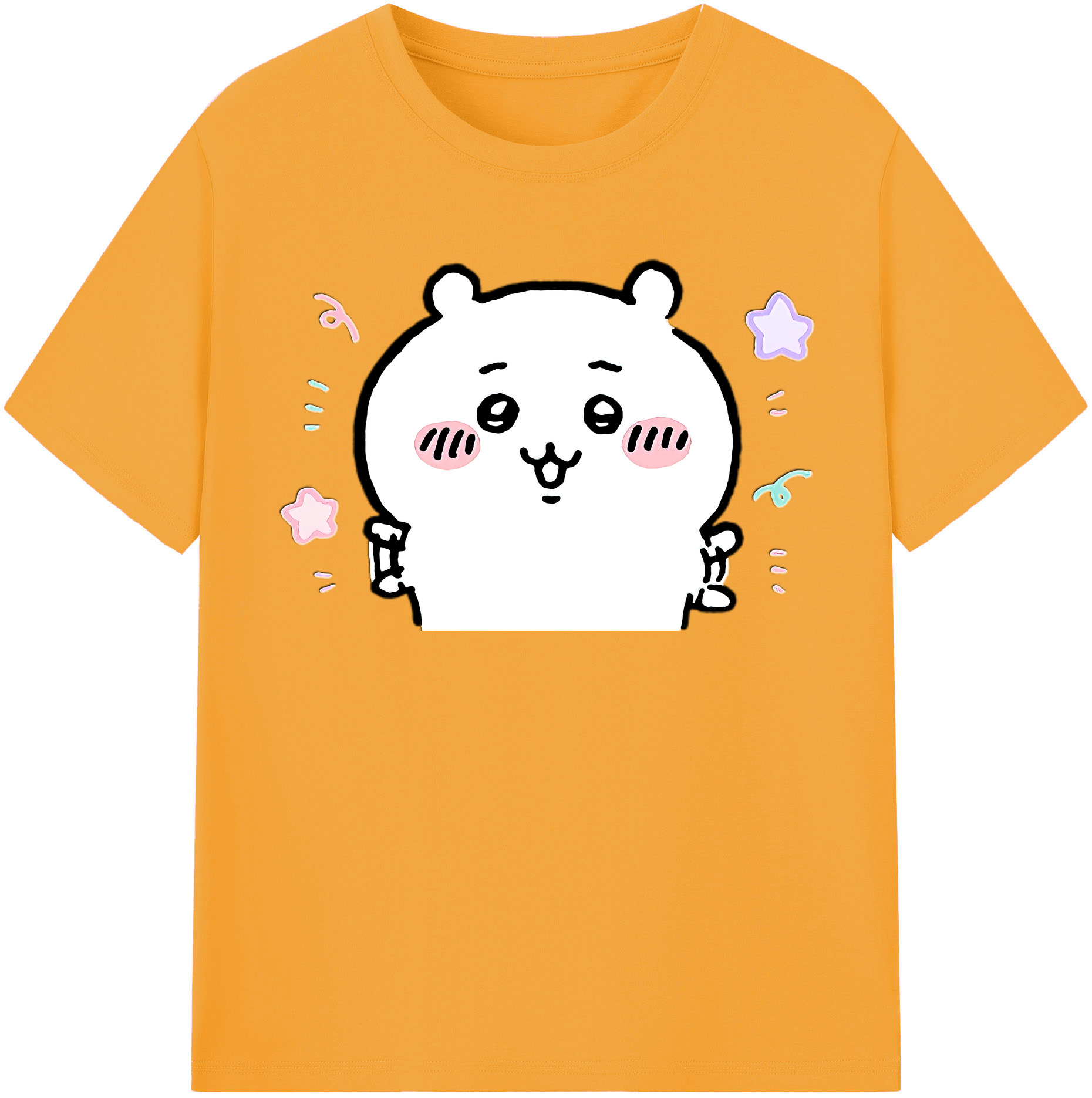 （画像用） ちいかわ ちいかわ Chii-kawa chiikawa レディースカジュアルプリントTシャツ（綿100％）