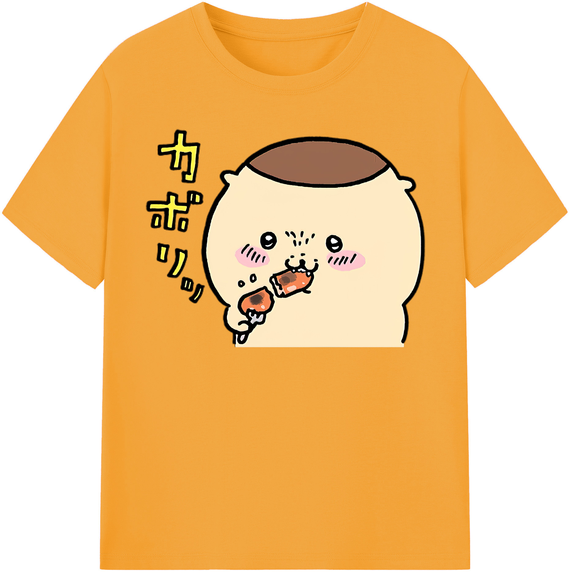 （画像用） ちいかわ くりまんじゅう Chii-kawa kuri manjū レディースカジュアルプリントTシャツ（綿100％）