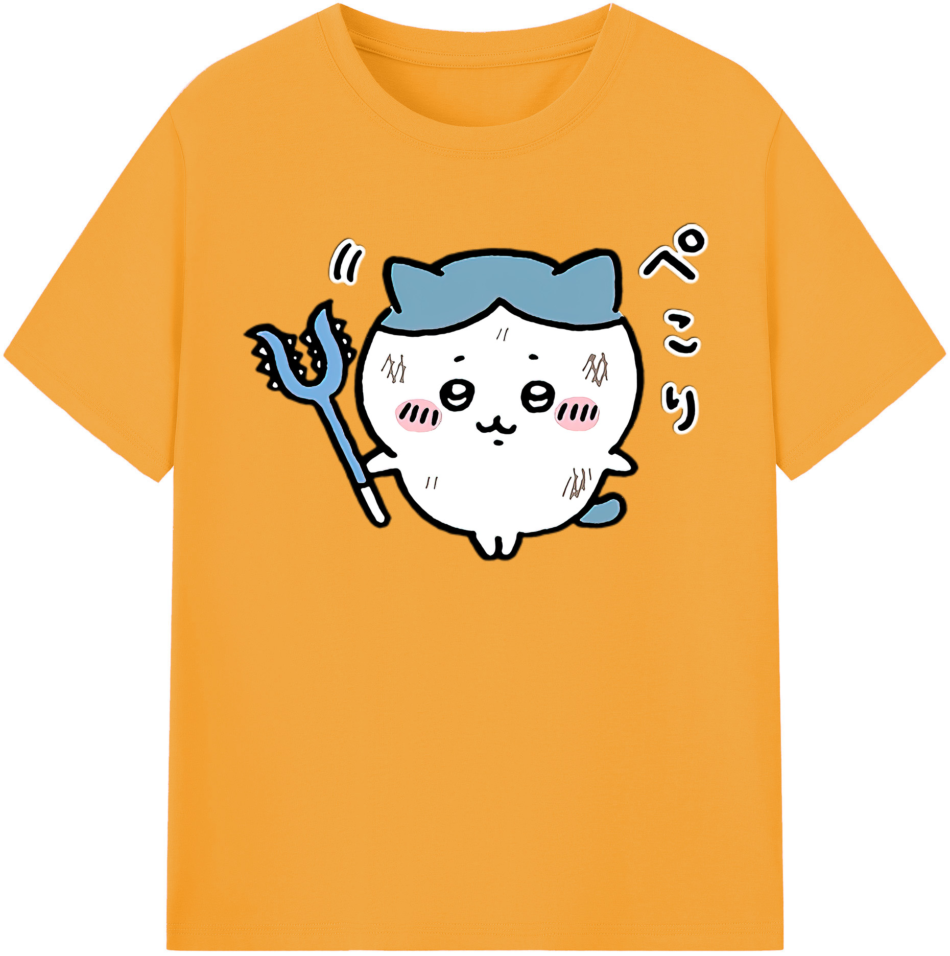 （画像用） ちいかわ ハチワレ Chii-kawa hachiware レディースカジュアルプリントTシャツ（綿100％）