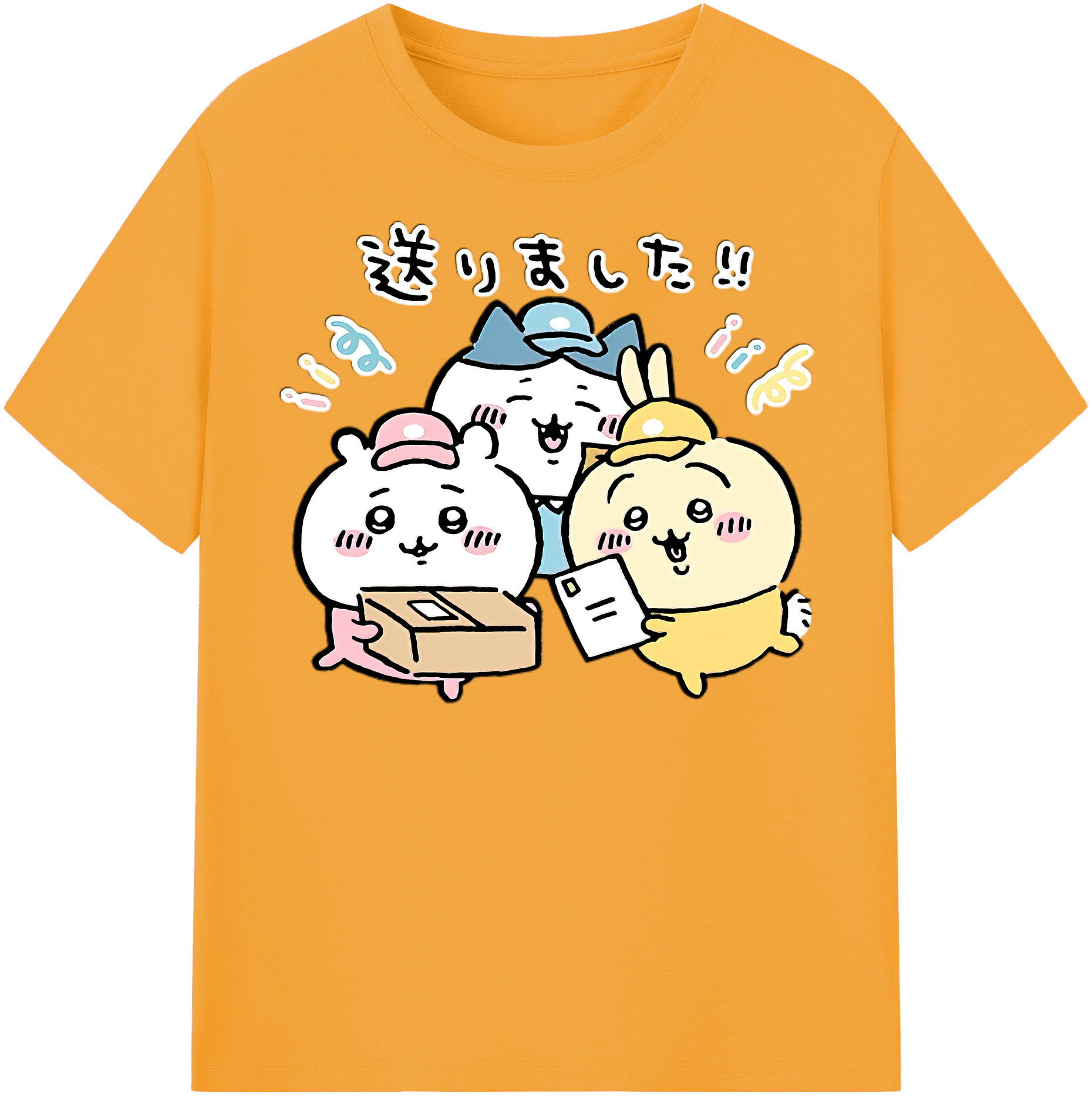 （画像用） ちいかわ ハチワレ Chii-kawa hachiware レディースカジュアルプリントTシャツ（綿100％）