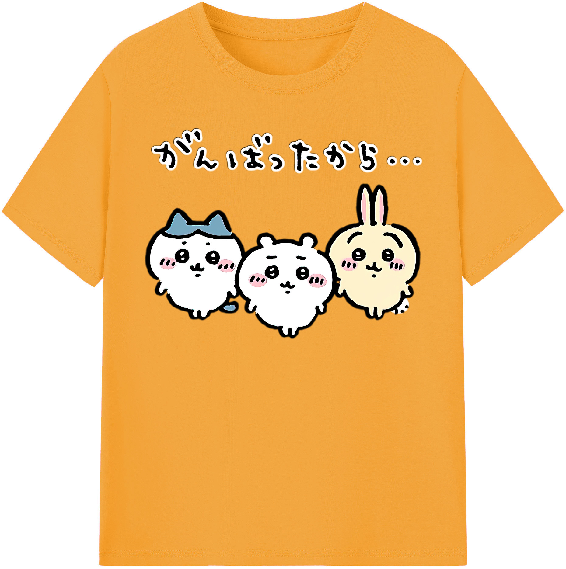 （画像用） ちいかわ ハチワレ Chii-kawa hachiware レディースカジュアルプリントTシャツ（綿100％）