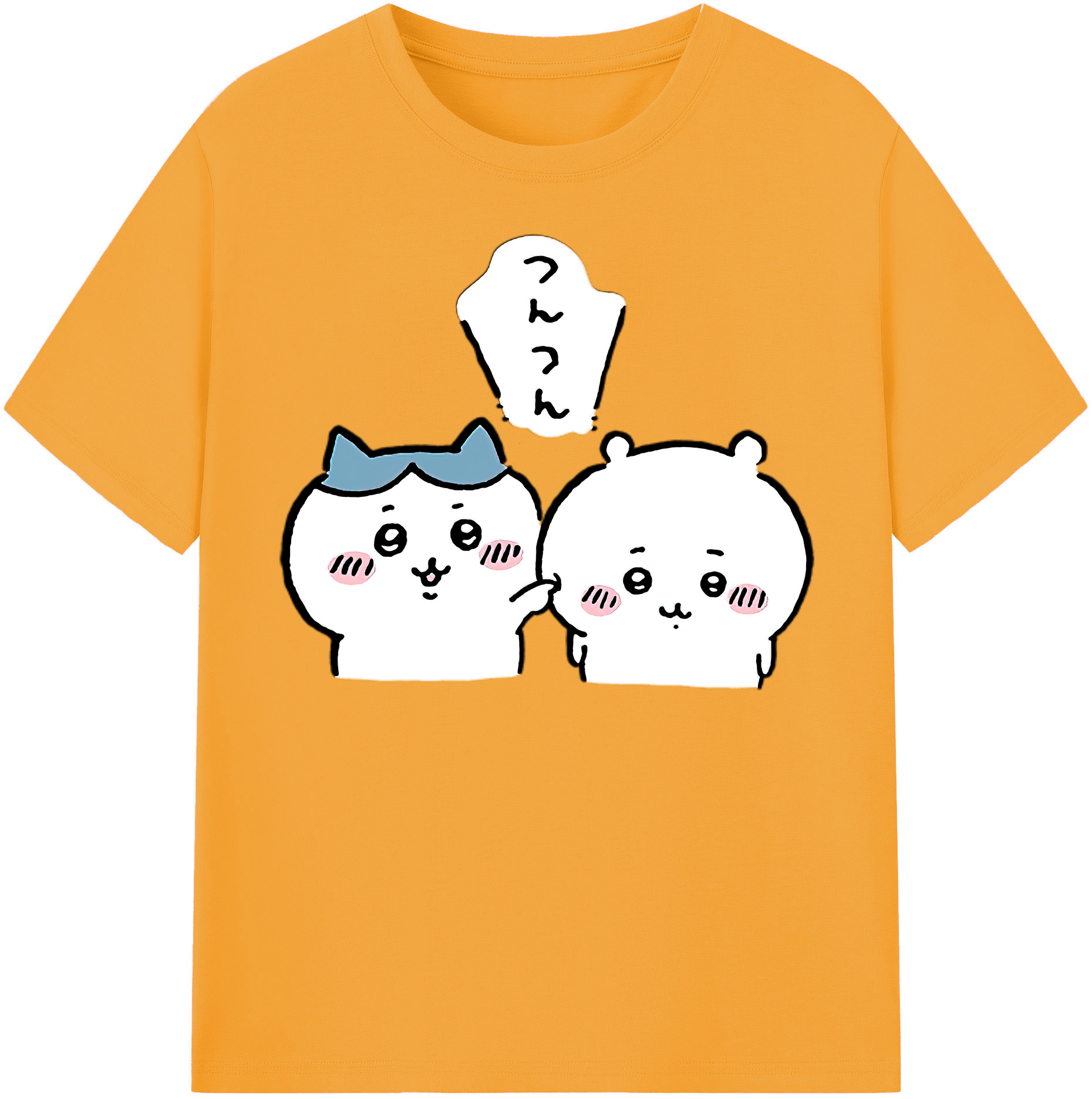 （画像用） ちいかわ ちいかわ Chii-kawa chiikawa レディースカジュアルプリントTシャツ（綿100％）