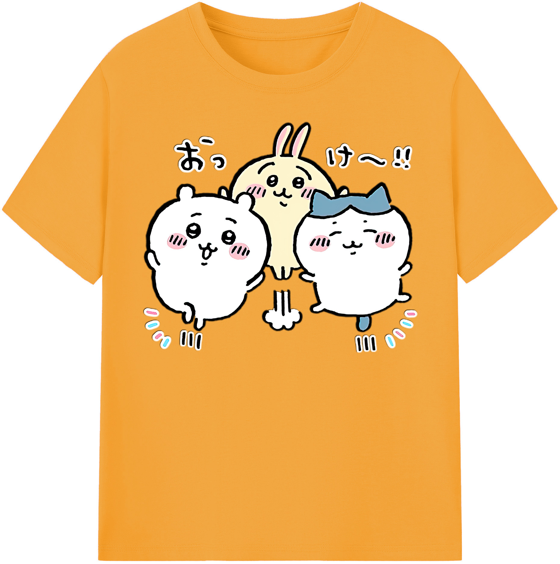 （画像用） ちいかわ ちいかわ Chii-kawa chiikawa レディースカジュアルプリントTシャツ（綿100％）