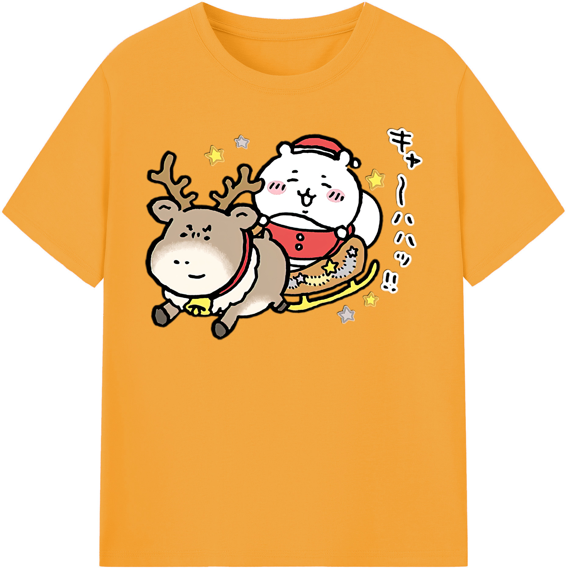 （画像用） ちいかわ ちいかわ Chii-kawa chiikawa レディースカジュアルプリントTシャツ（綿100％）