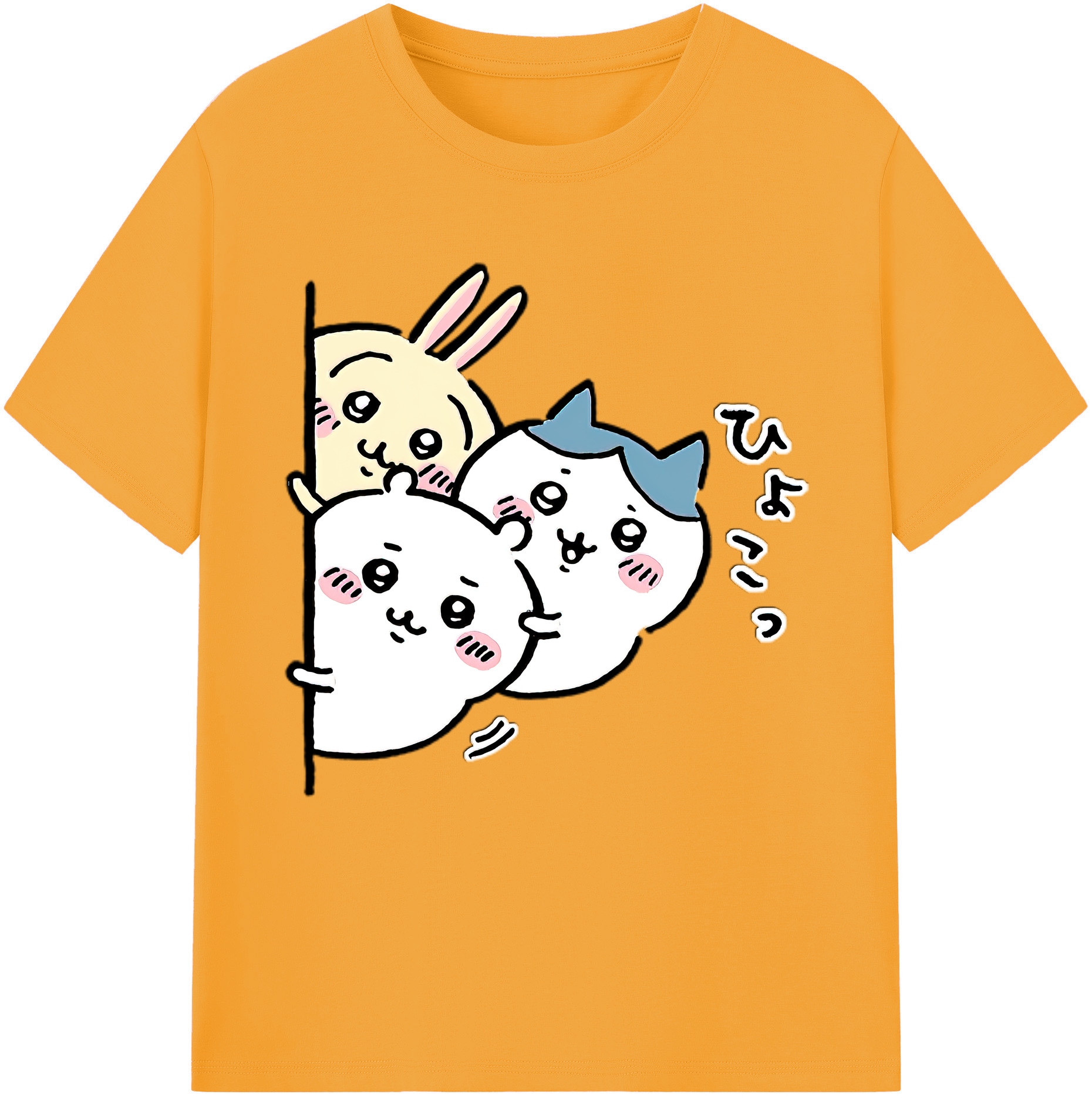 （画像用） ちいかわ うさぎ Chii-kawa usagi レディースカジュアルプリントTシャツ（綿100％）