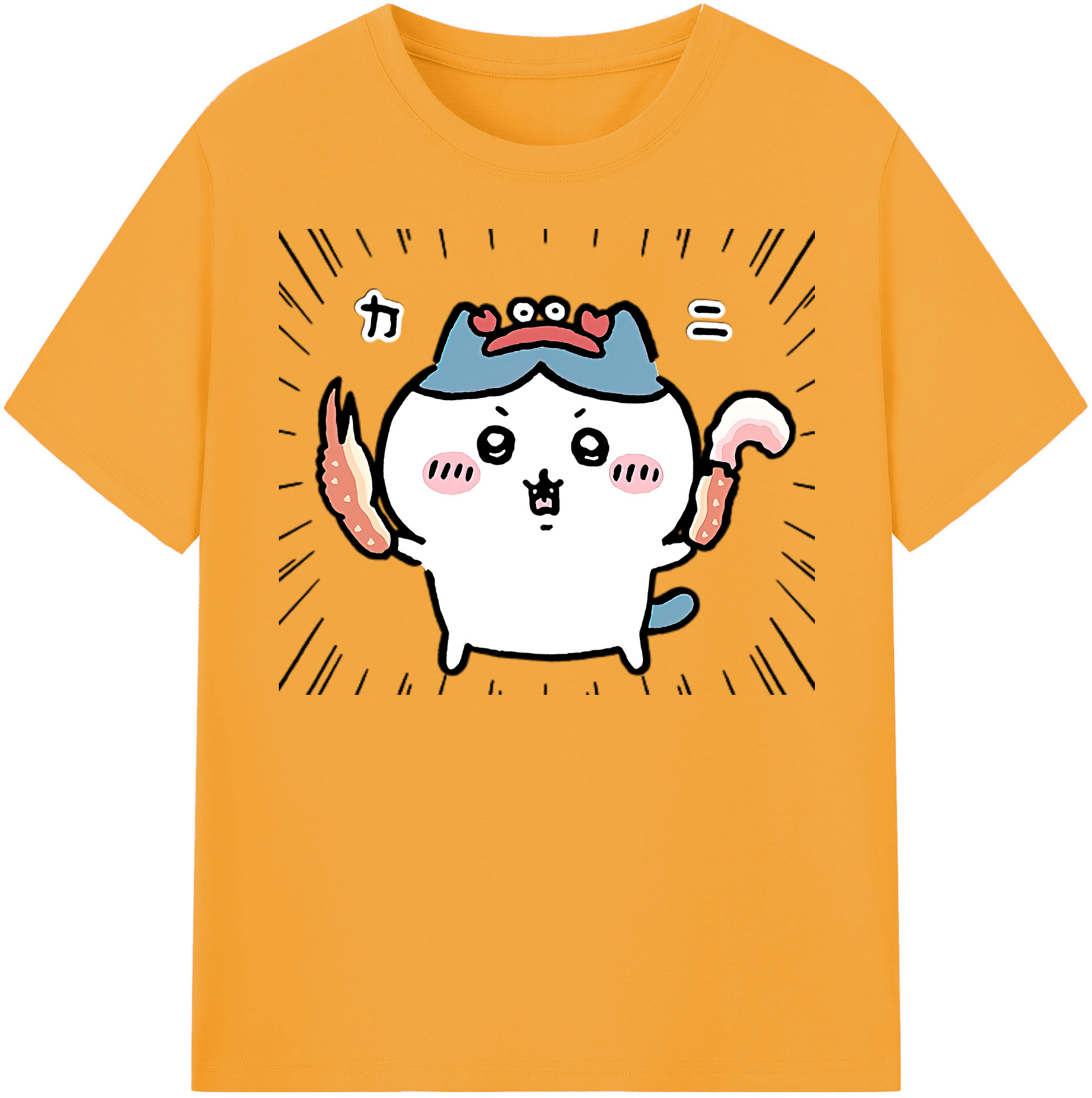 （画像用） ちいかわ ハチワレ Chii-kawa hachiware レディースカジュアルプリントTシャツ（綿100％）