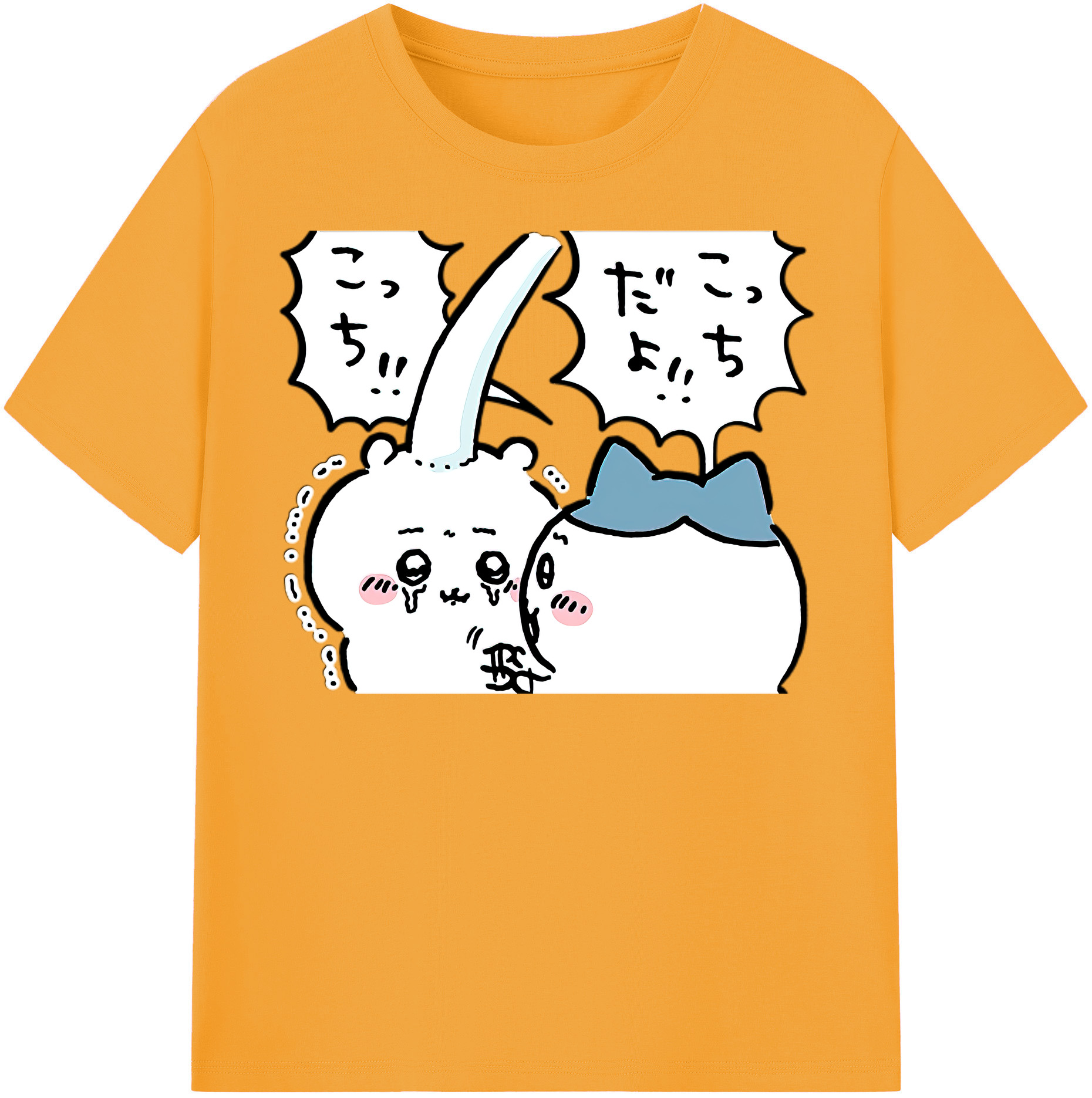 （画像用） ちいかわ ハチワレ Chii-kawa hachiware レディースカジュアルプリントTシャツ（綿100％）