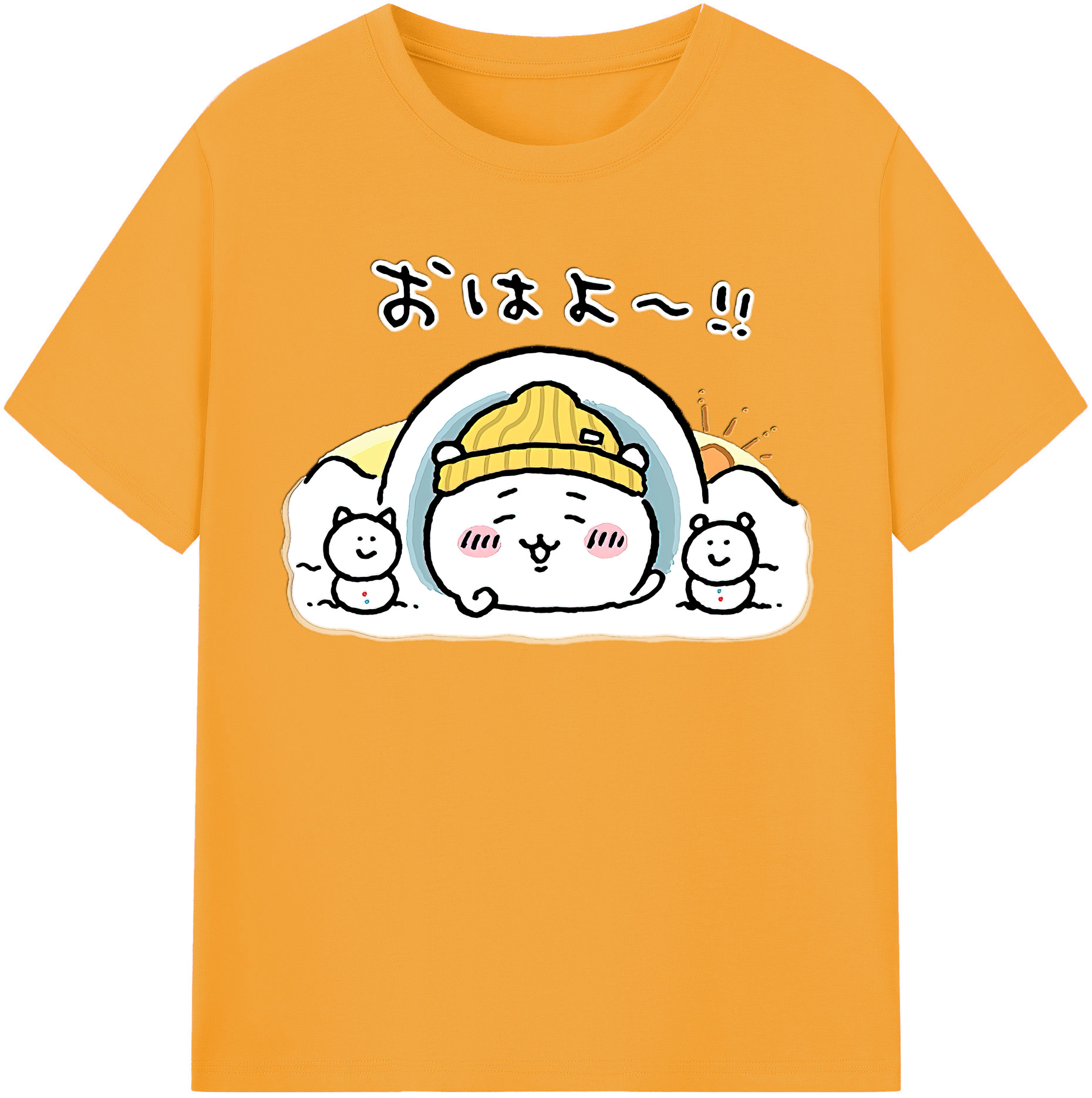 （画像用） ちいかわ ちいかわ Chii-kawa chiikawa レディースカジュアルプリントTシャツ（綿100％）