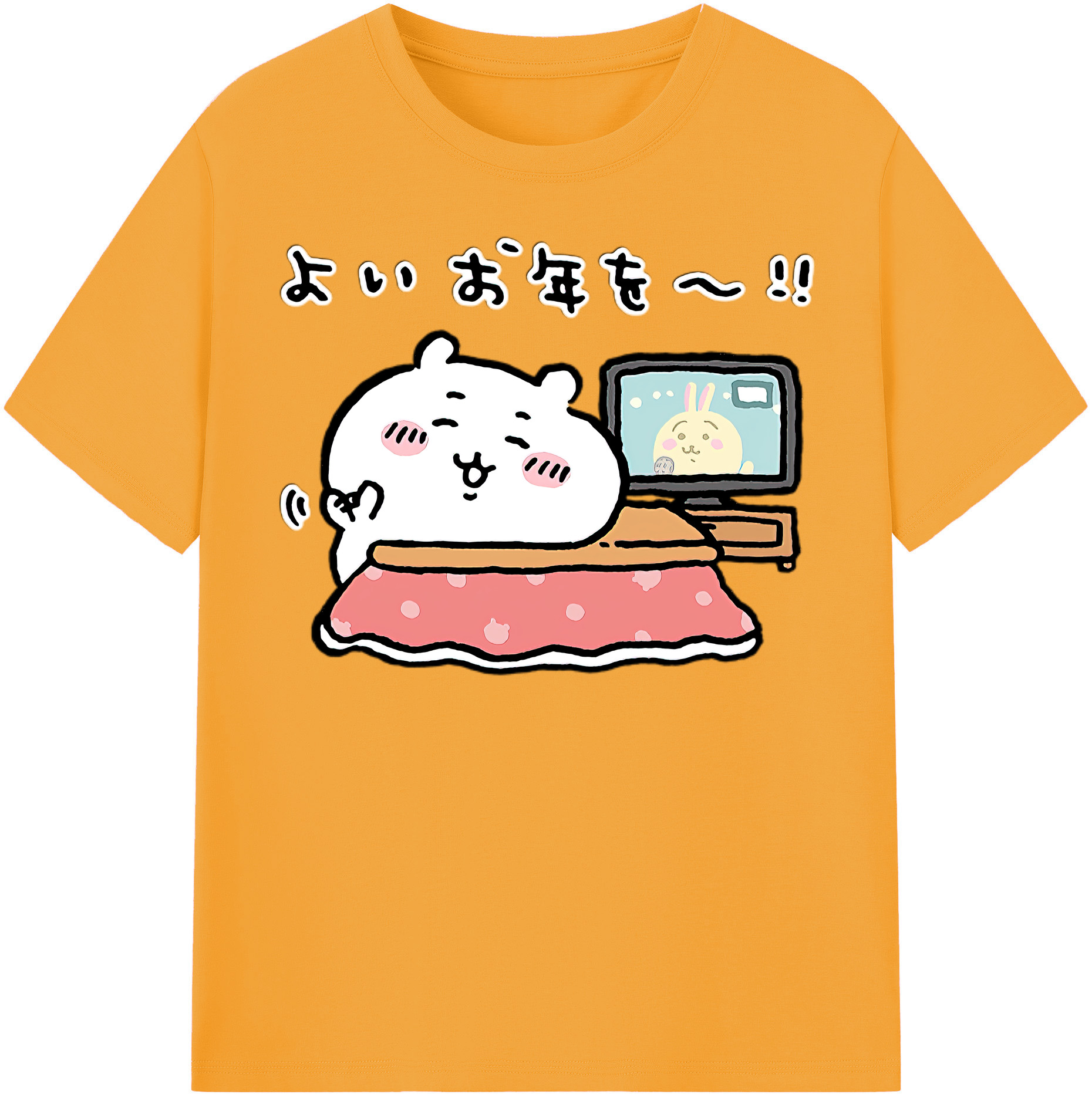 （画像用） ちいかわ ちいかわ Chii-kawa chiikawa レディースカジュアルプリントTシャツ（綿100％）