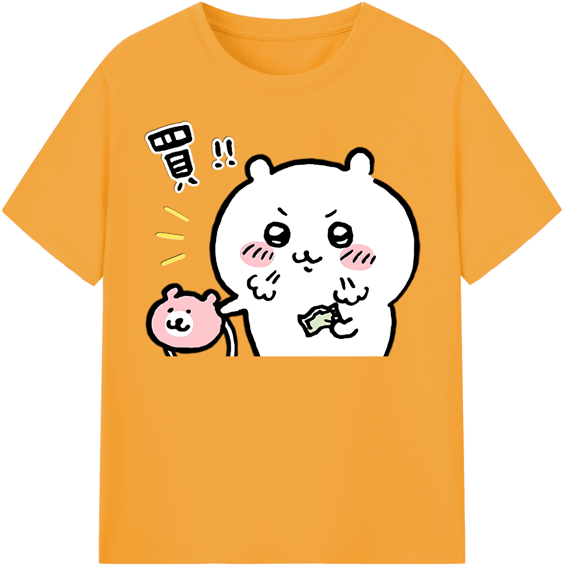 （画像用） ちいかわ ちいかわ Chii-kawa chiikawa レディースカジュアルプリントTシャツ（綿100％）