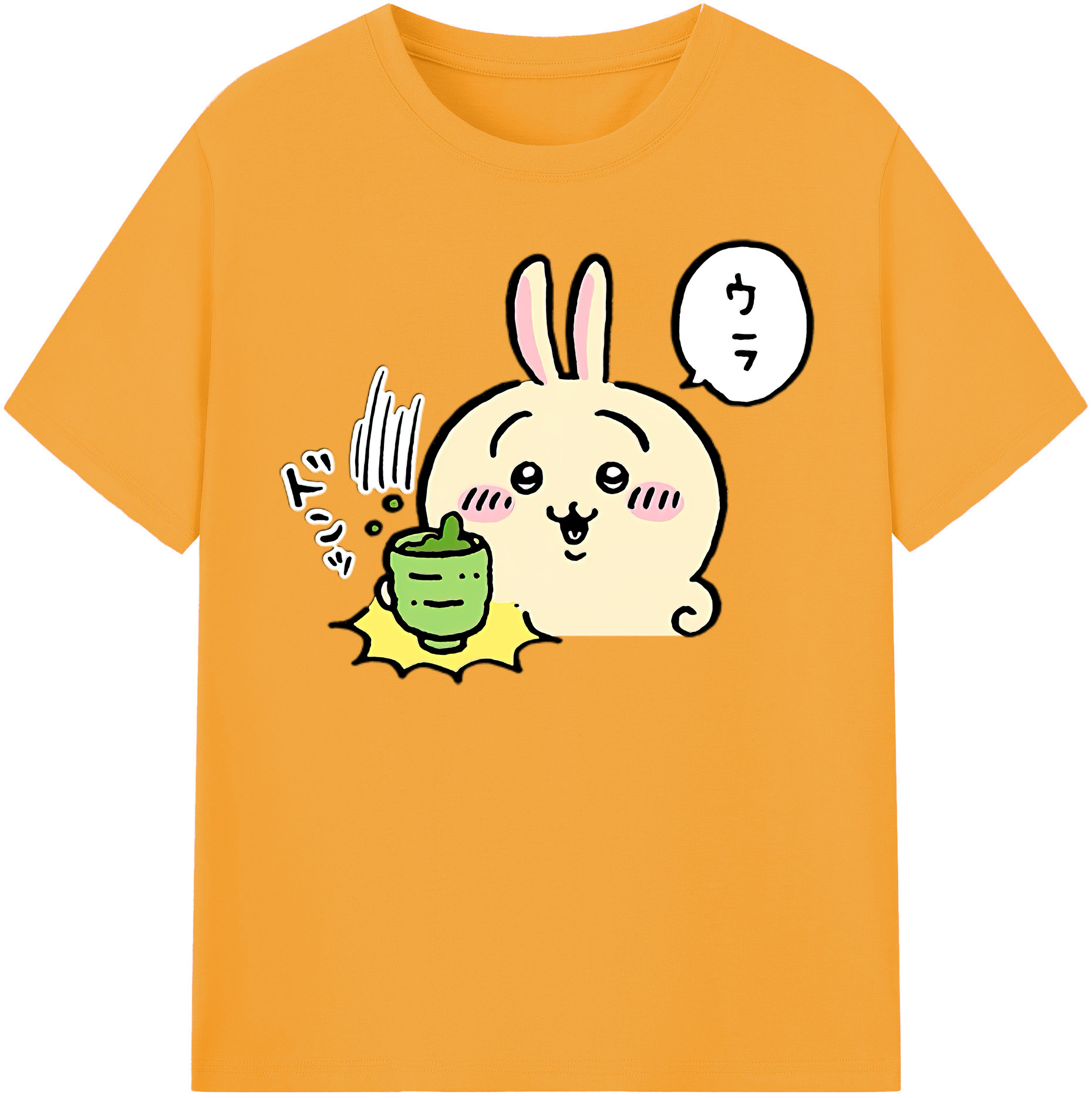 （画像用） ちいかわ うさぎ Chii-kawa usagi レディースカジュアルプリントTシャツ（綿100％）