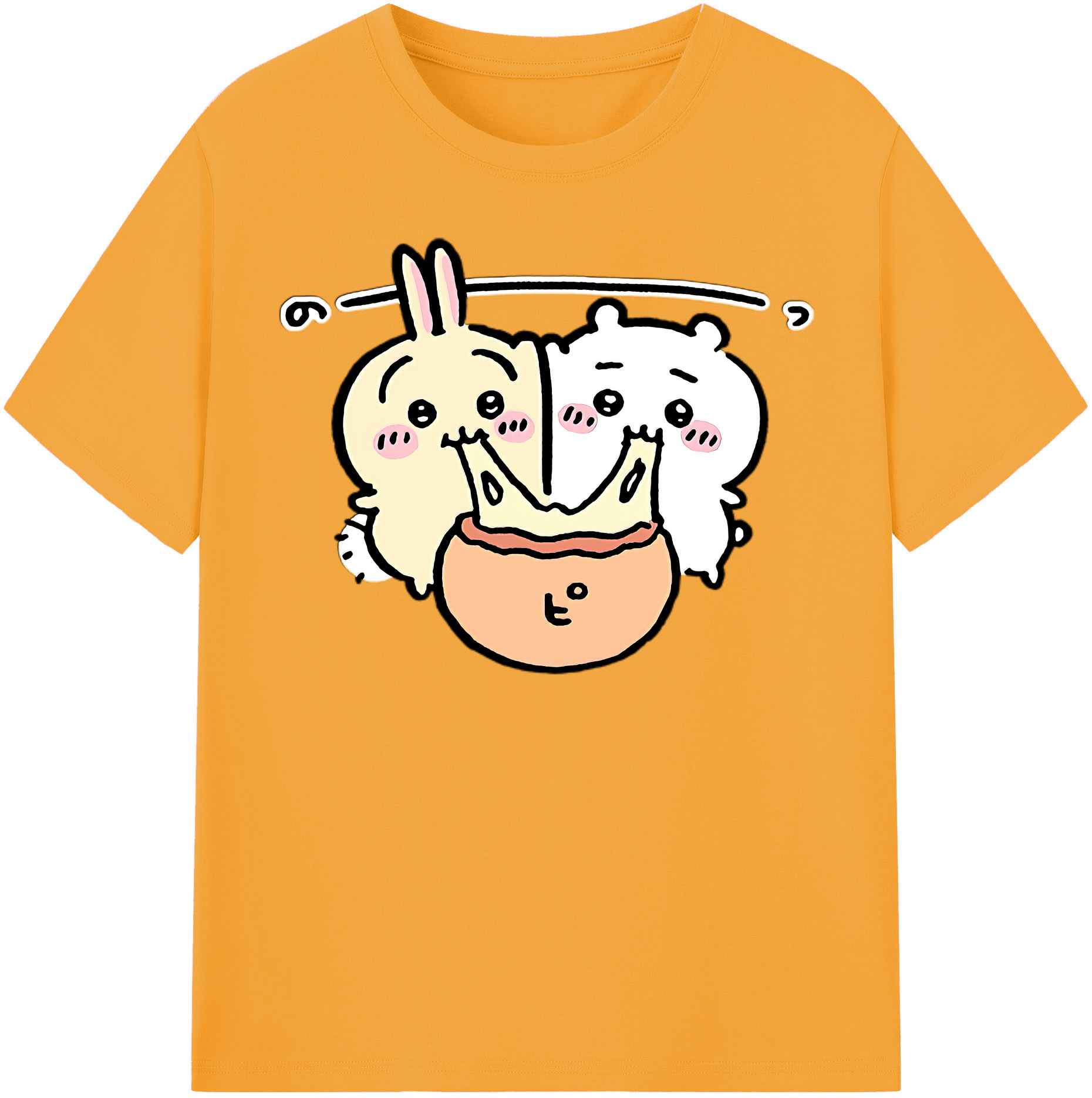 （画像用） ちいかわ うさぎ Chii-kawa usagi レディースカジュアルプリントTシャツ（綿100％）