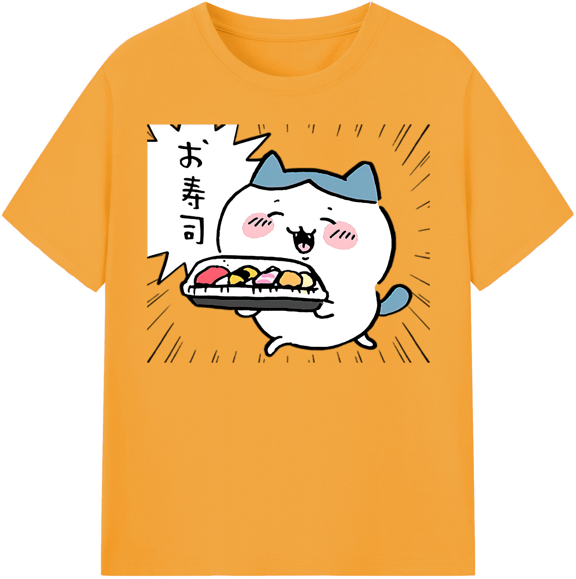 （画像用） ちいかわ ハチワレ Chii-kawa hachiware レディースカジュアルプリントTシャツ（綿100％）