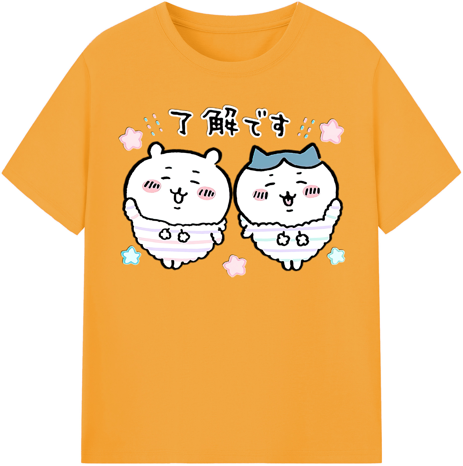 （画像用） ちいかわ ハチワレ Chii-kawa hachiware レディースカジュアルプリントTシャツ（綿100％）