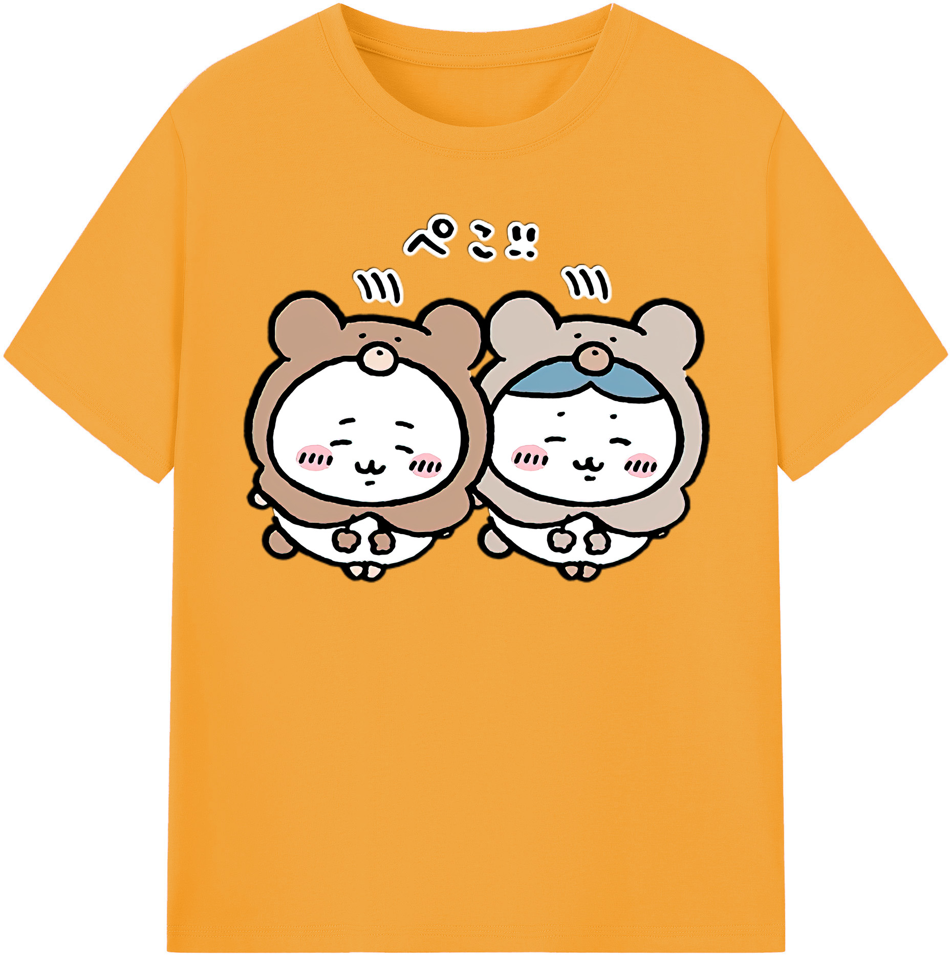 （画像用） ちいかわ ハチワレ Chii-kawa hachiware レディースカジュアルプリントTシャツ（綿100％）