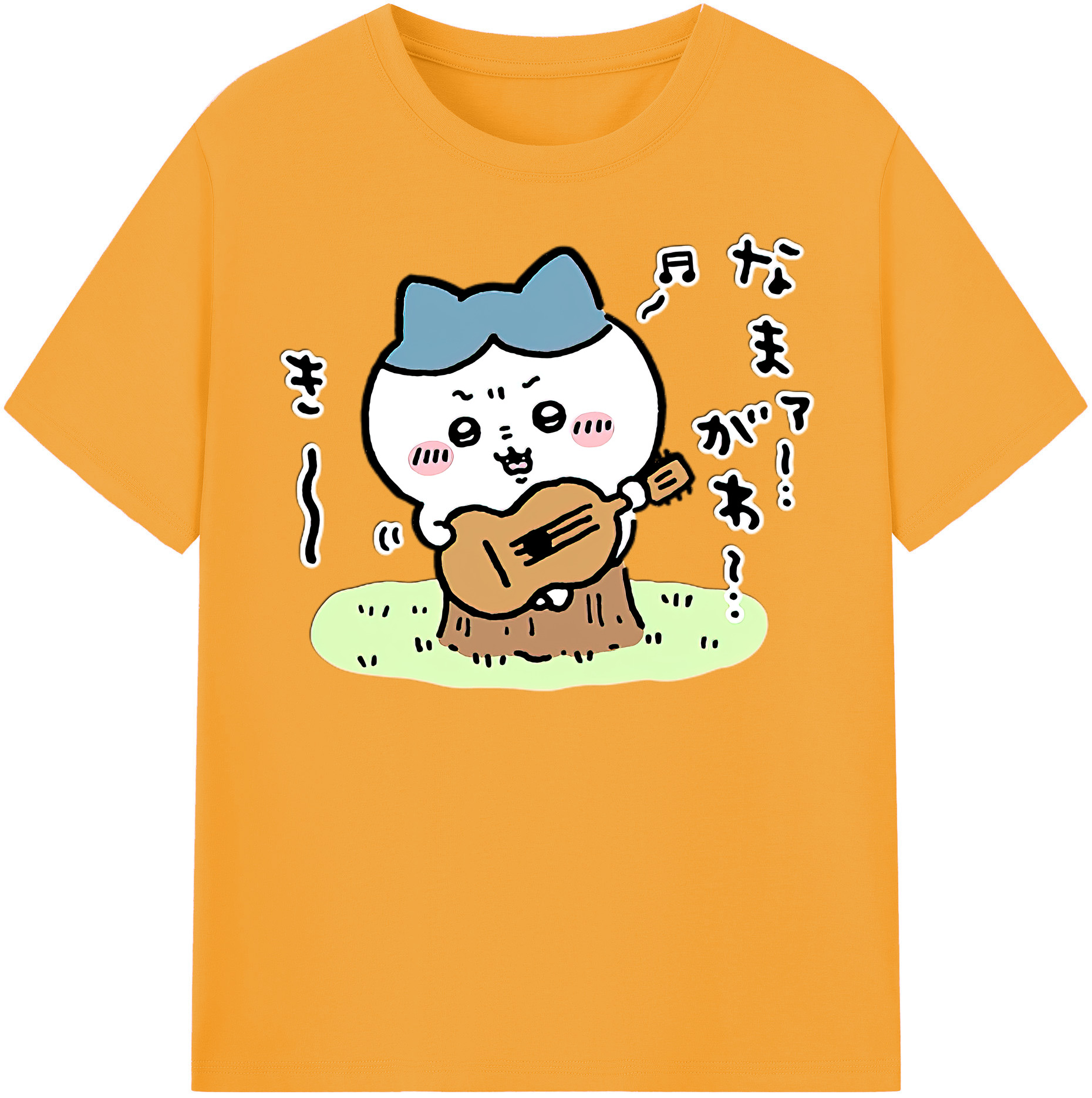 （画像用） ちいかわ ハチワレ Chii-kawa hachiware レディースカジュアルプリントTシャツ（綿100％）