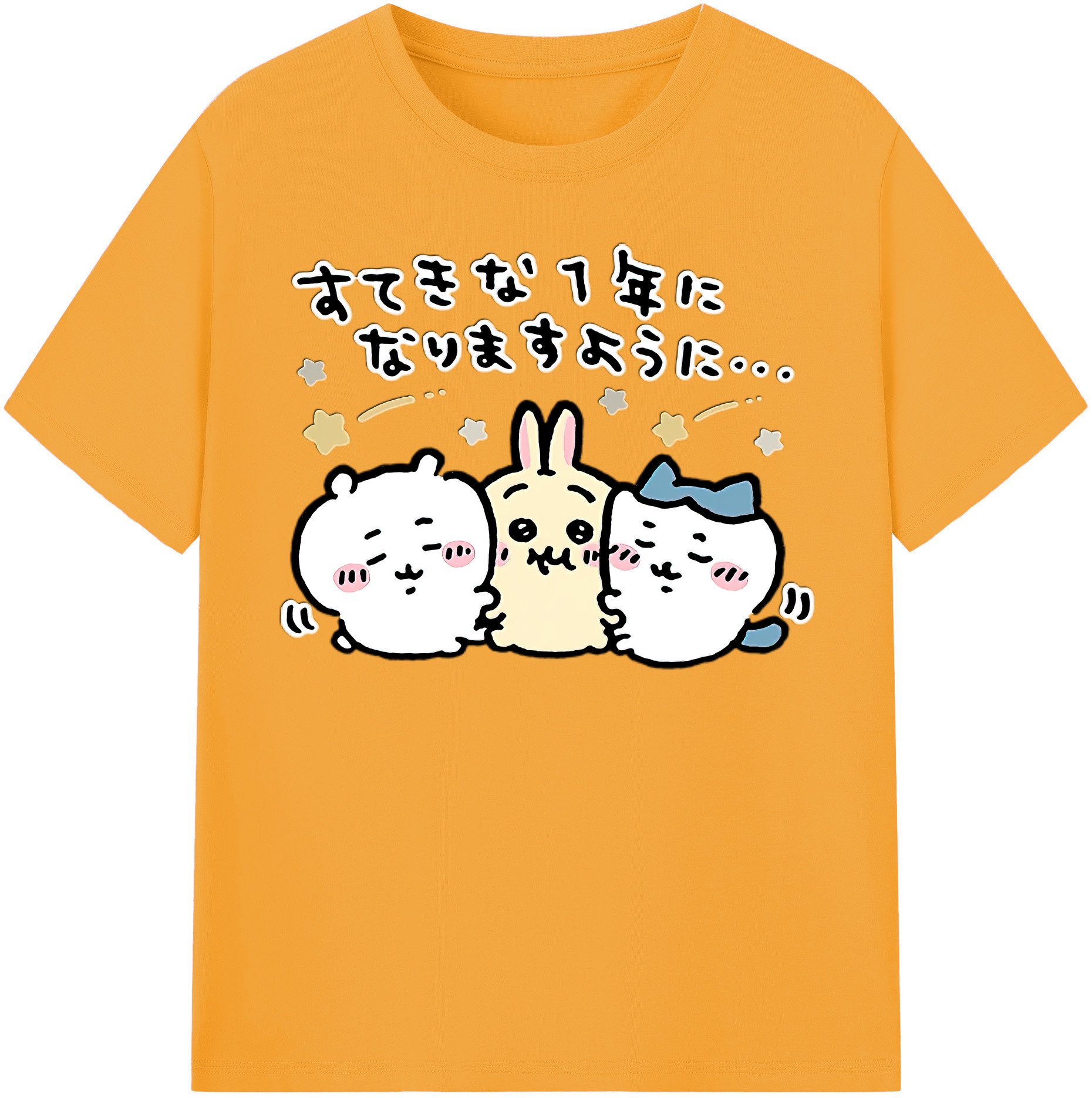 （画像用） ちいかわ ちいかわ Chii-kawa chiikawa レディースカジュアルプリントTシャツ（綿100％）