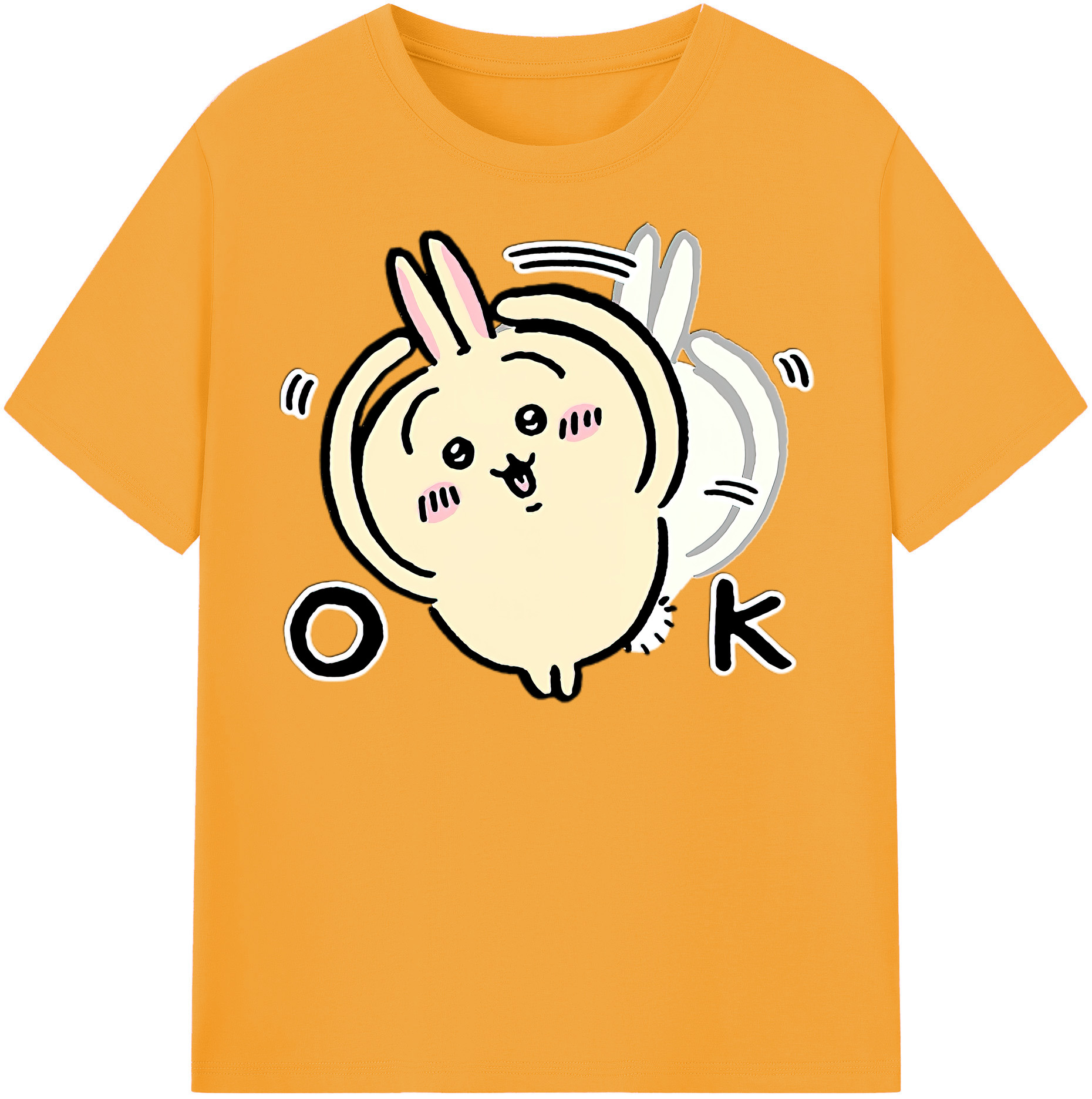 （画像用） ちいかわ うさぎ Chii-kawa usagi レディースカジュアルプリントTシャツ（綿100％）