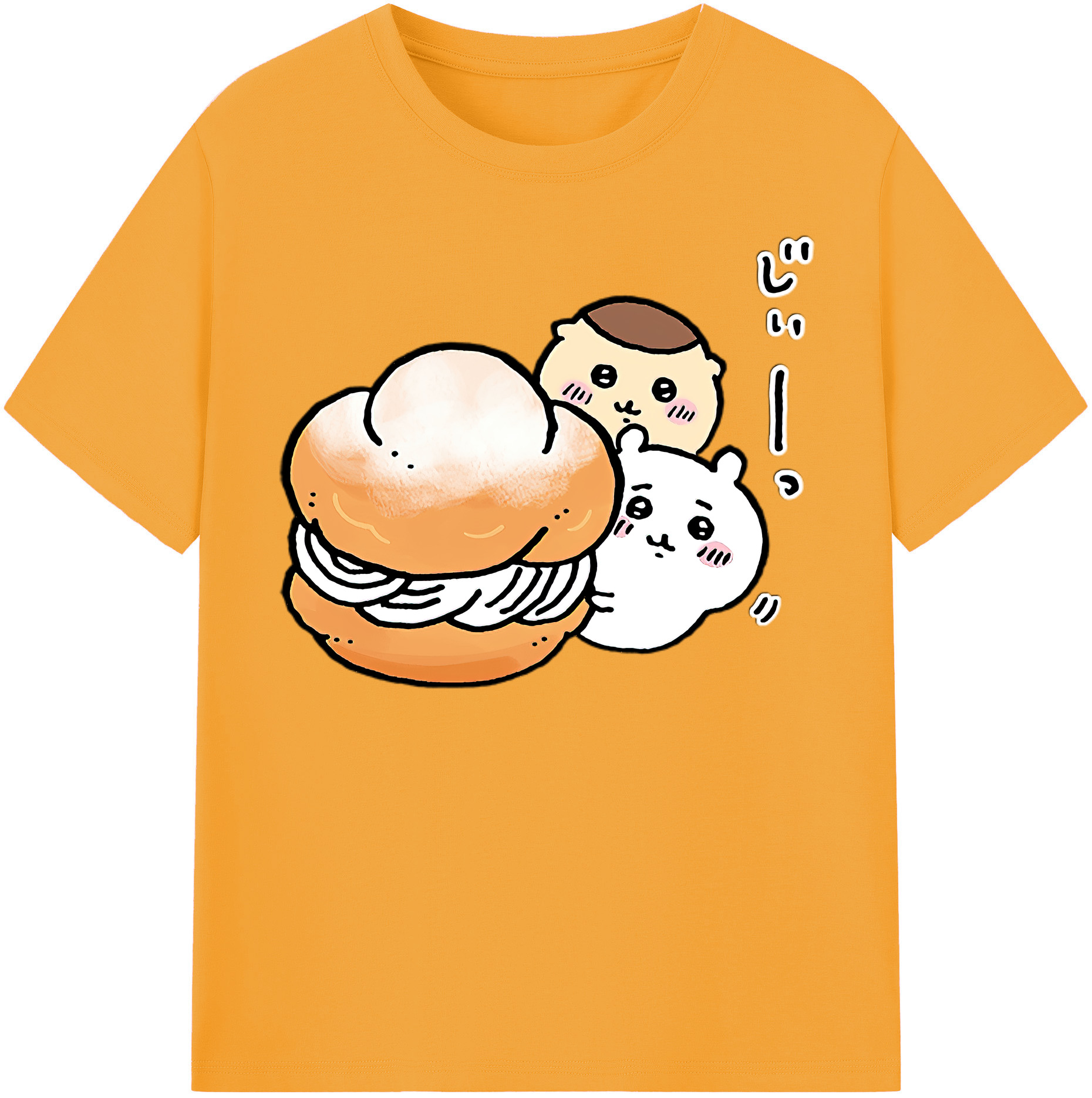 （画像用） ちいかわ くりまんじゅう Chii-kawa kuri manjū レディースカジュアルプリントTシャツ（綿100％）