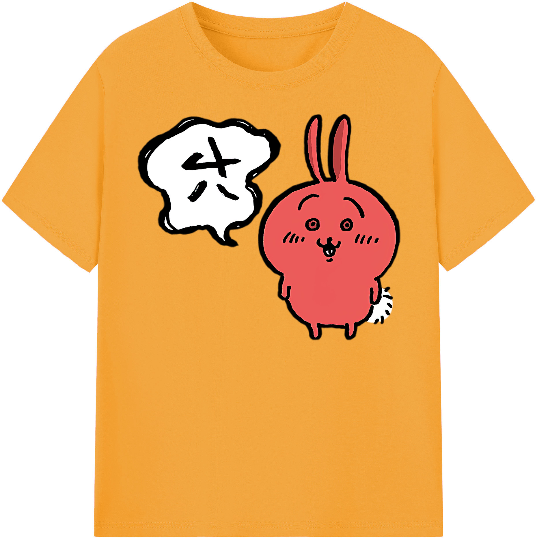 （画像用） ちいかわ ハチワレ Chii-kawa hachiware レディースカジュアルプリントTシャツ（綿100％）