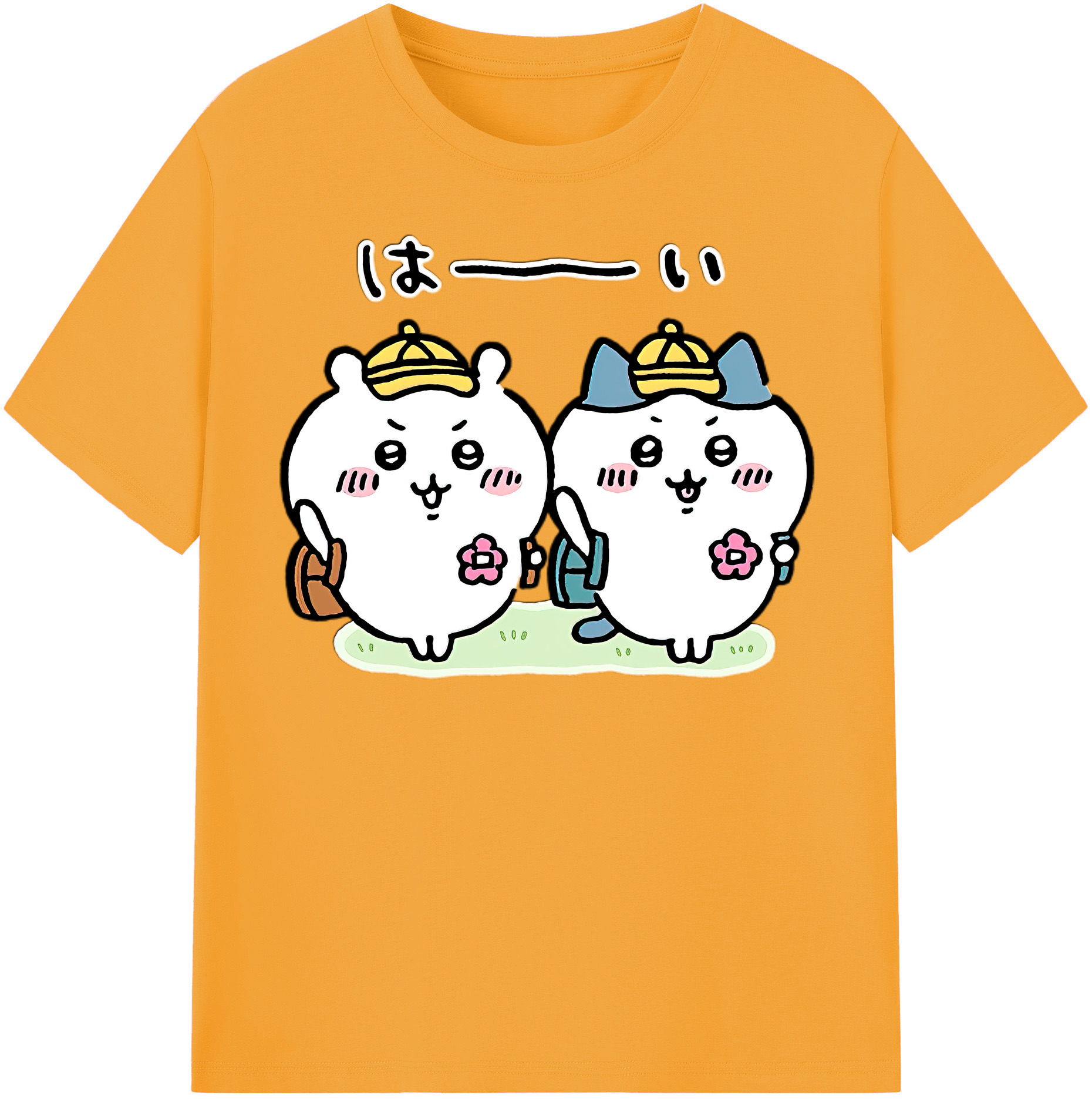（画像用） ちいかわ ハチワレ Chii-kawa hachiware レディースカジュアルプリントTシャツ（綿100％）