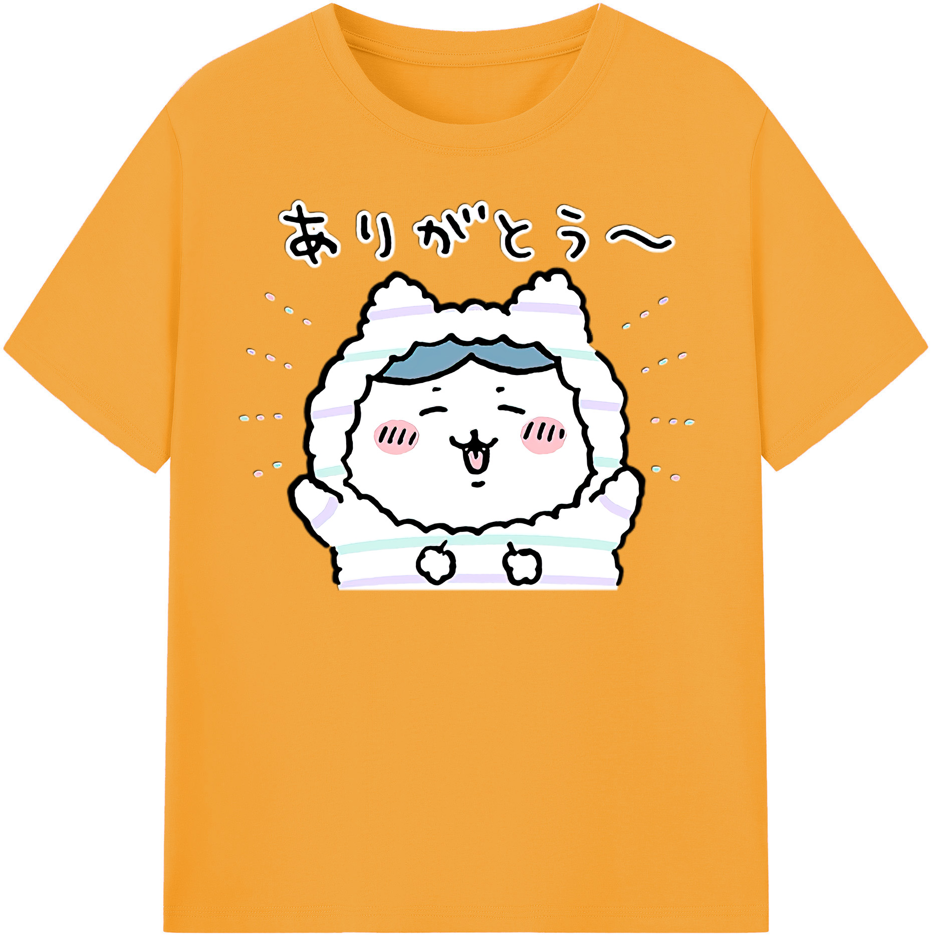 （画像用） ちいかわ ハチワレ Chii-kawa hachiware レディースカジュアルプリントTシャツ（綿100％）