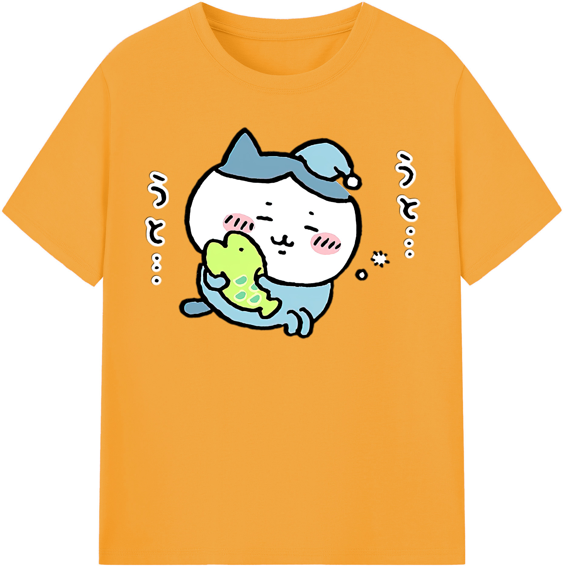 （画像用） ちいかわ ハチワレ Chii-kawa hachiware レディースカジュアルプリントTシャツ（綿100％）