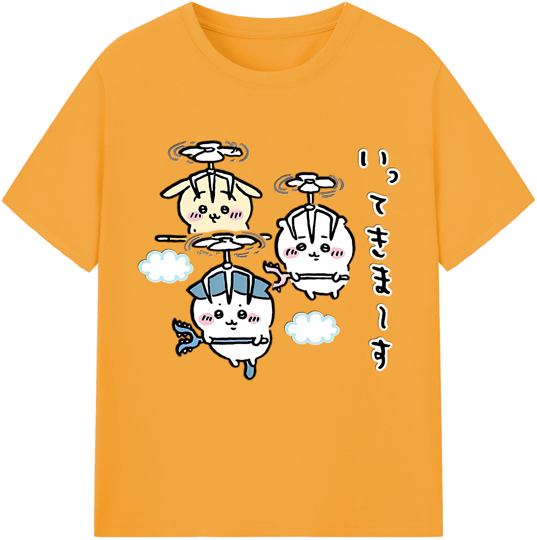 （画像用） ちいかわ ちいかわ Chii-kawa chiikawa レディースカジュアルプリントTシャツ（綿100％）