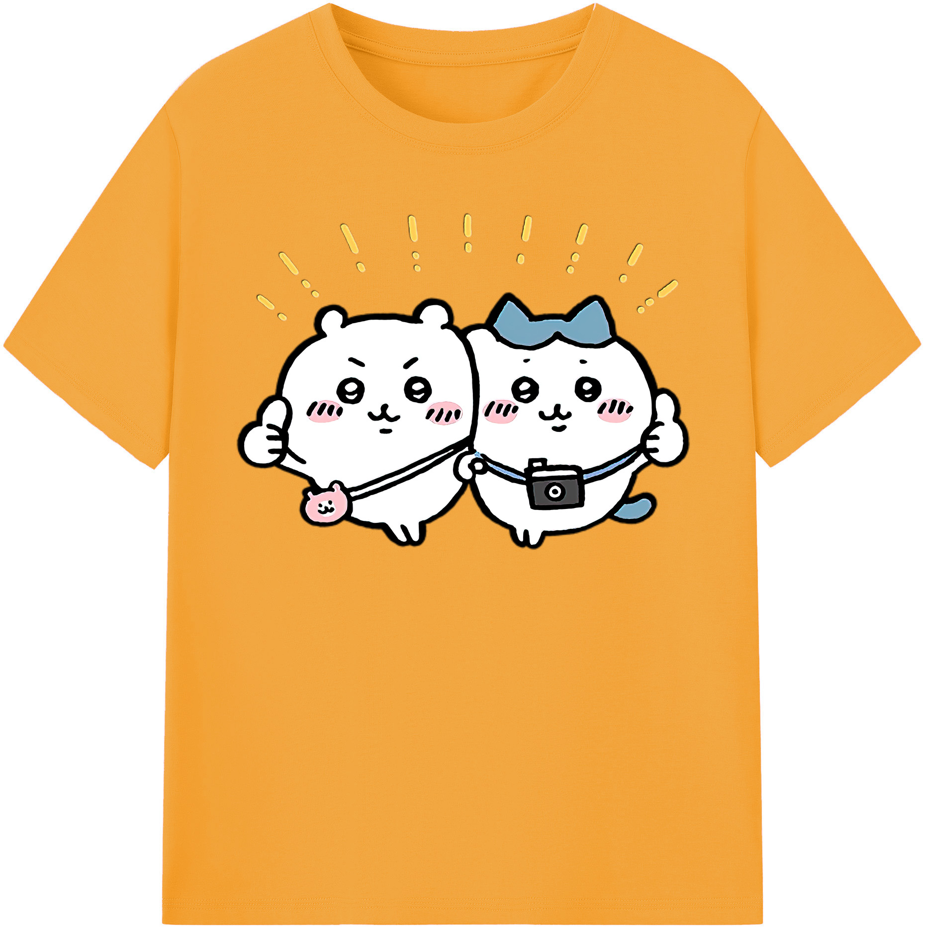 （画像用） ちいかわ ちいかわ Chii-kawa chiikawa レディースカジュアルプリントTシャツ（綿100％）
