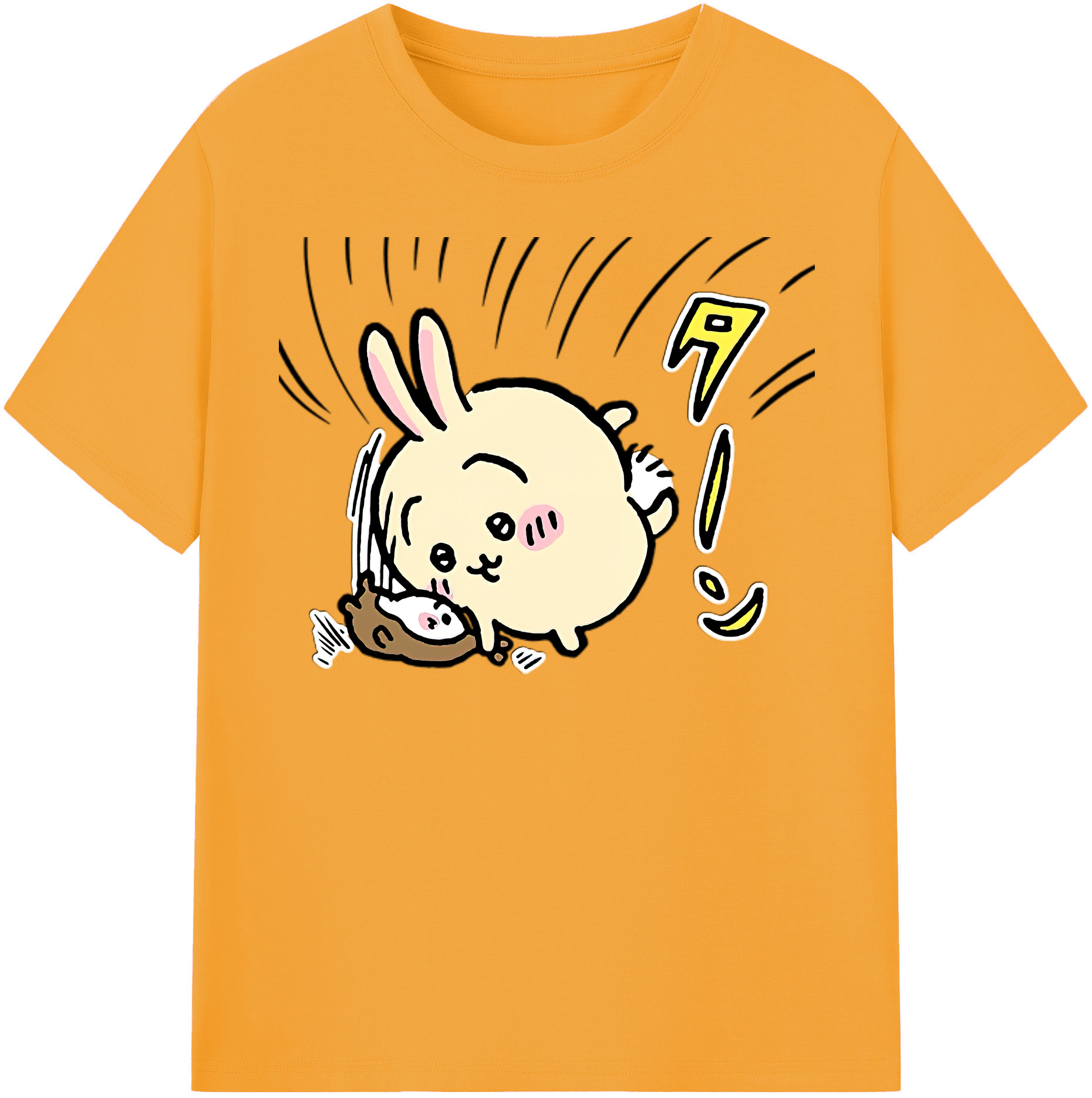 （画像用） ちいかわ うさぎ Chii-kawa usagi レディースカジュアルプリントTシャツ（綿100％）