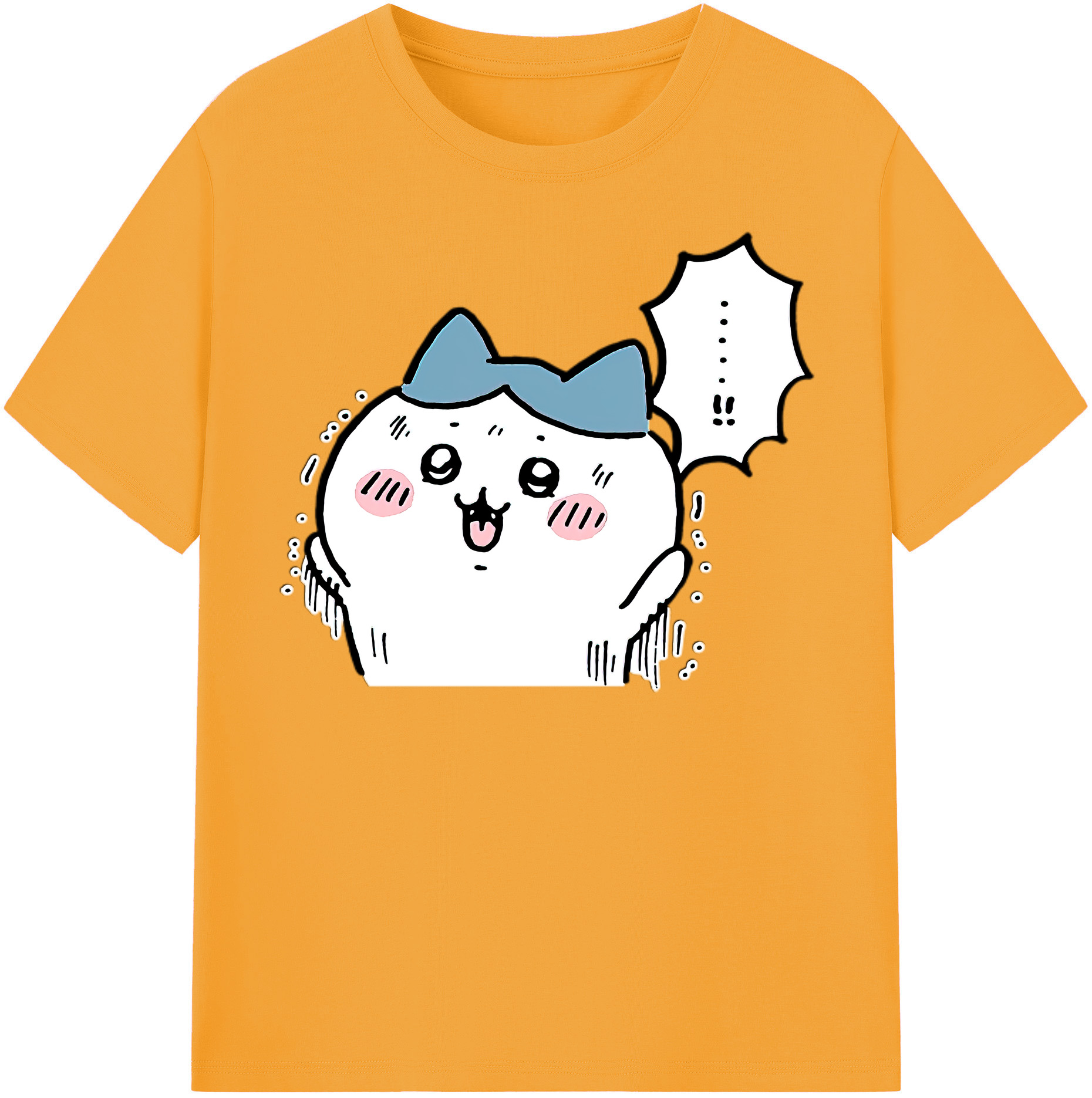 （画像用） ちいかわ ハチワレ Chii-kawa hachiware レディースカジュアルプリントTシャツ（綿100％）
