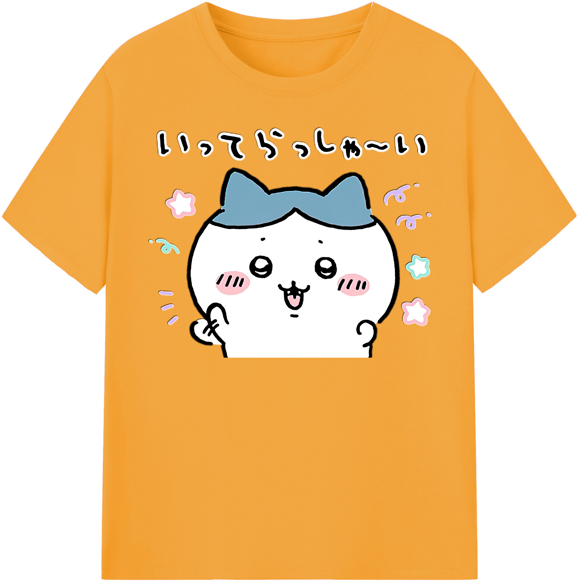 （画像用） ちいかわ ハチワレ Chii-kawa hachiware レディースカジュアルプリントTシャツ（綿100％）