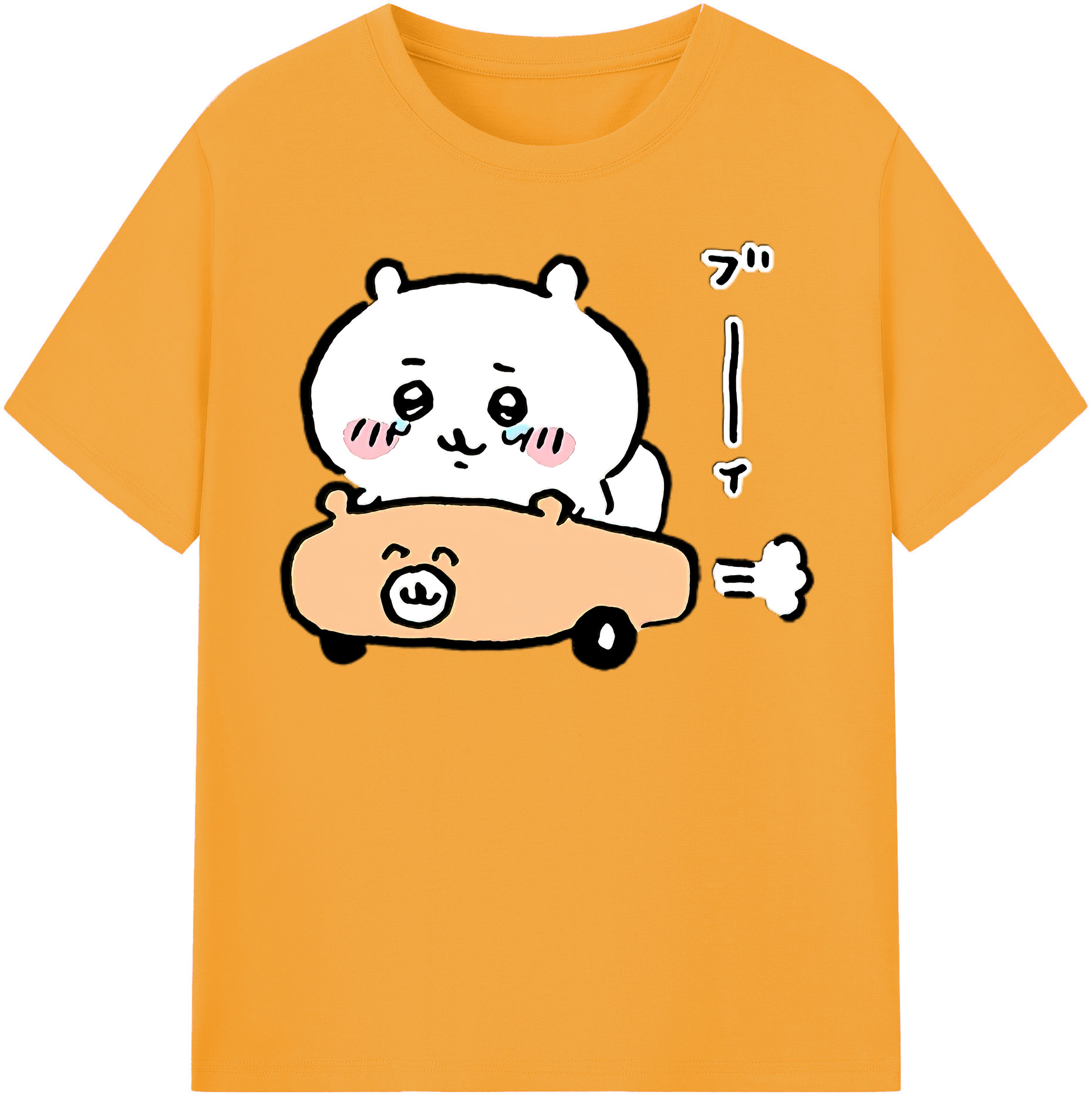 （画像用） ちいかわ ちいかわ Chii-kawa chiikawa レディースカジュアルプリントTシャツ（綿100％）