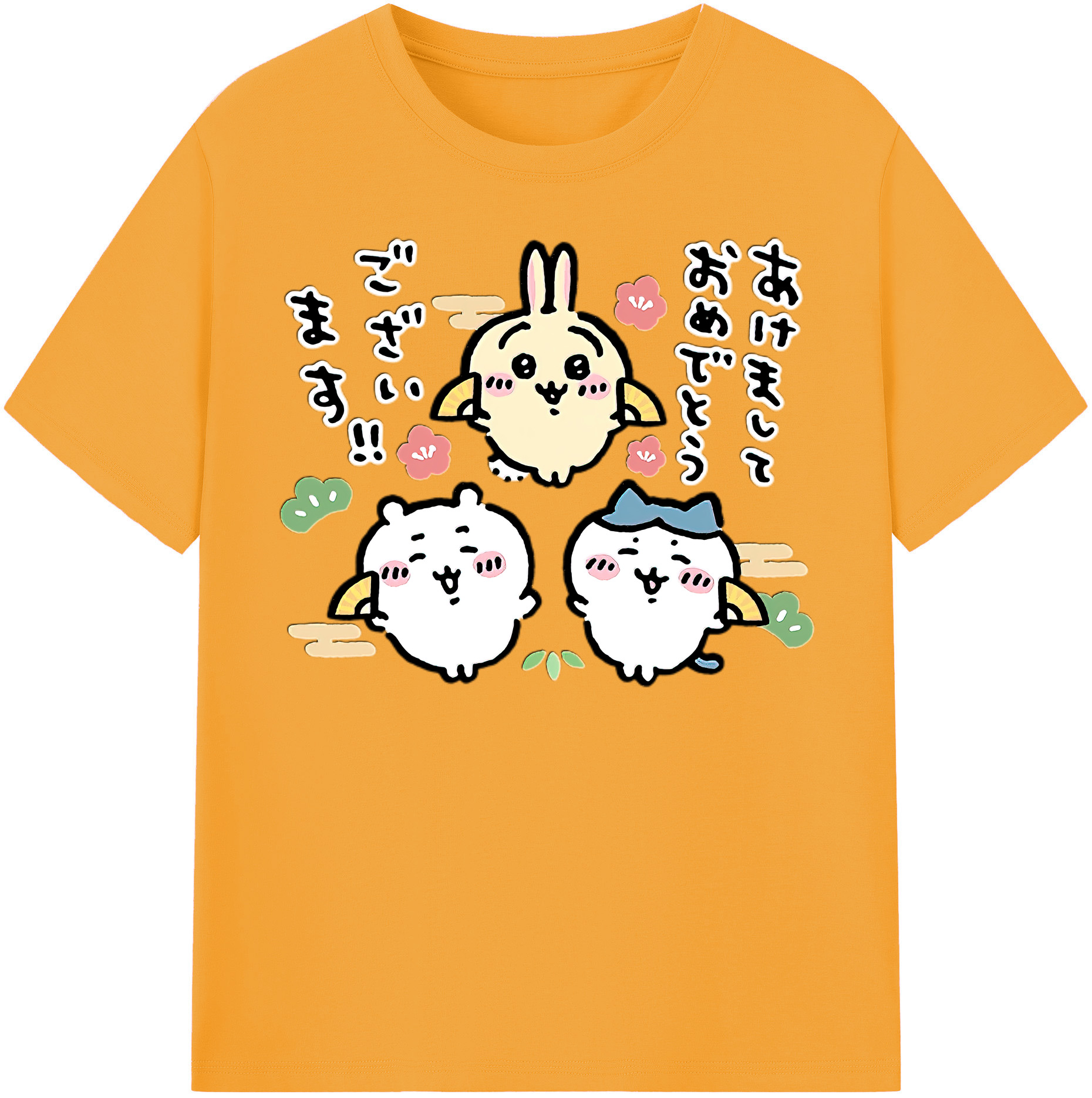 （画像用） ちいかわ ちいかわ Chii-kawa chiikawa レディースカジュアルプリントTシャツ（綿100％）