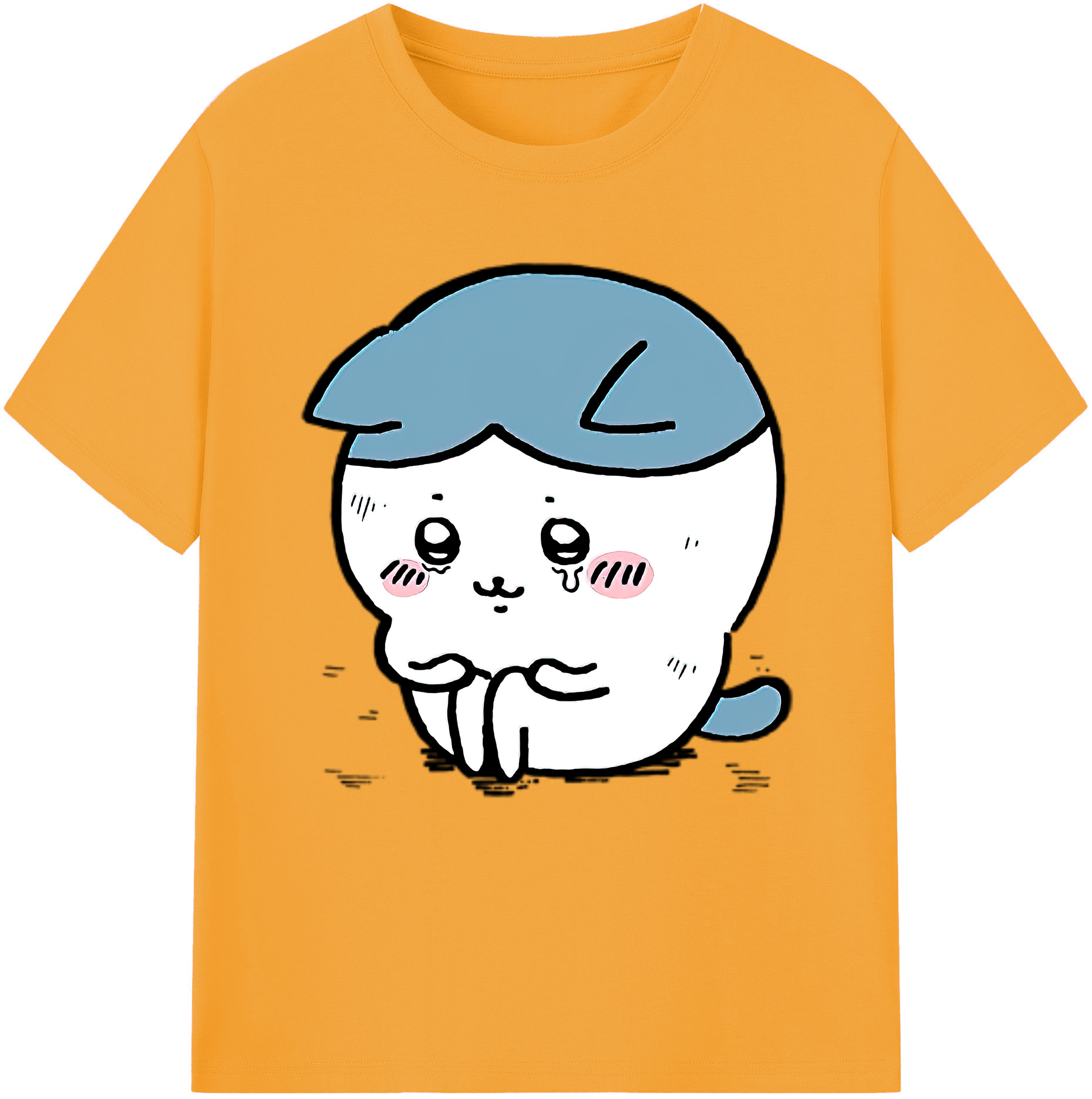 （画像用） ちいかわ ハチワレ Chii-kawa hachiware レディースカジュアルプリントTシャツ（綿100％）