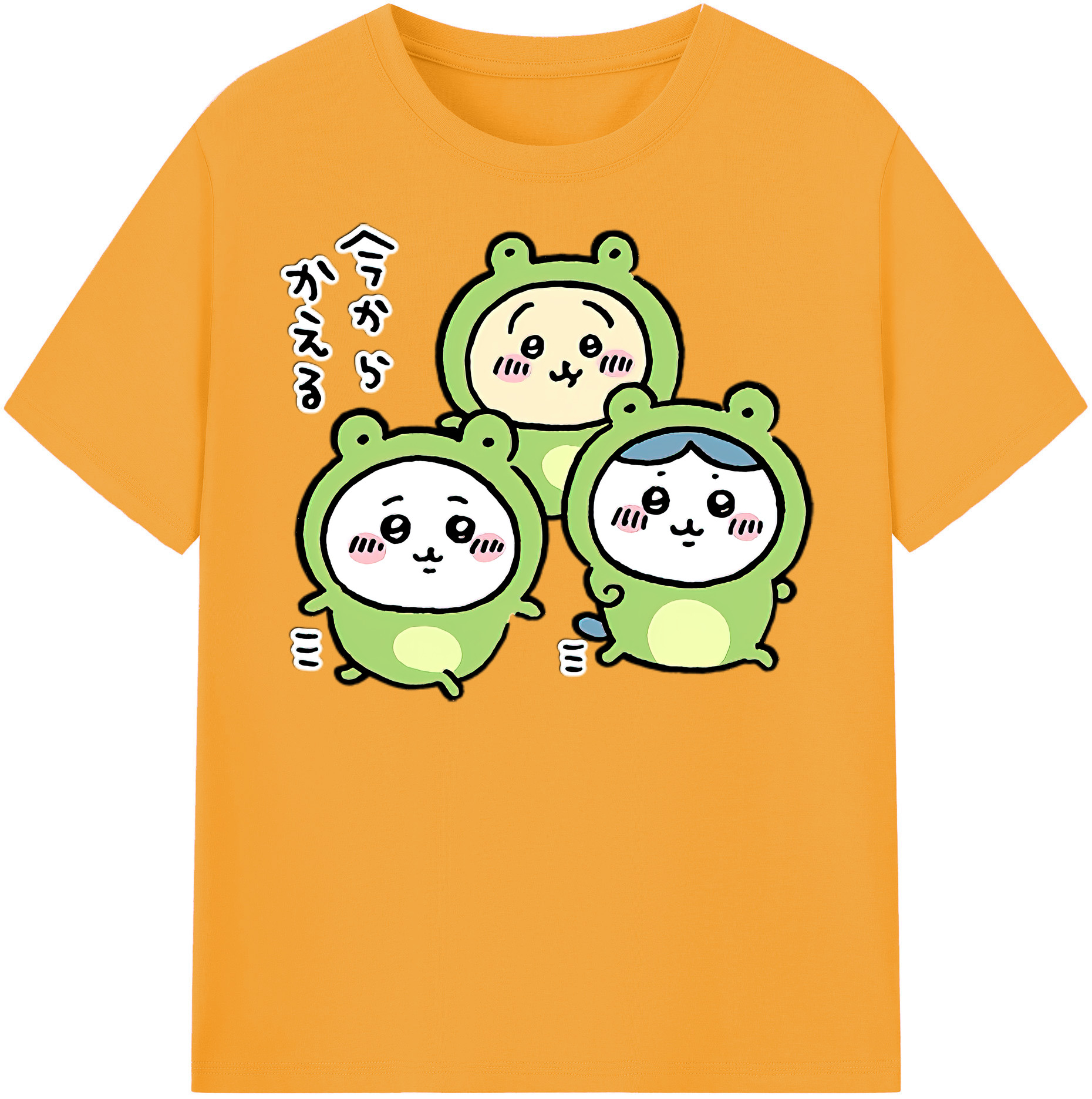 （画像用） ちいかわ ハチワレ Chii-kawa hachiware レディースカジュアルプリントTシャツ（綿100％）
