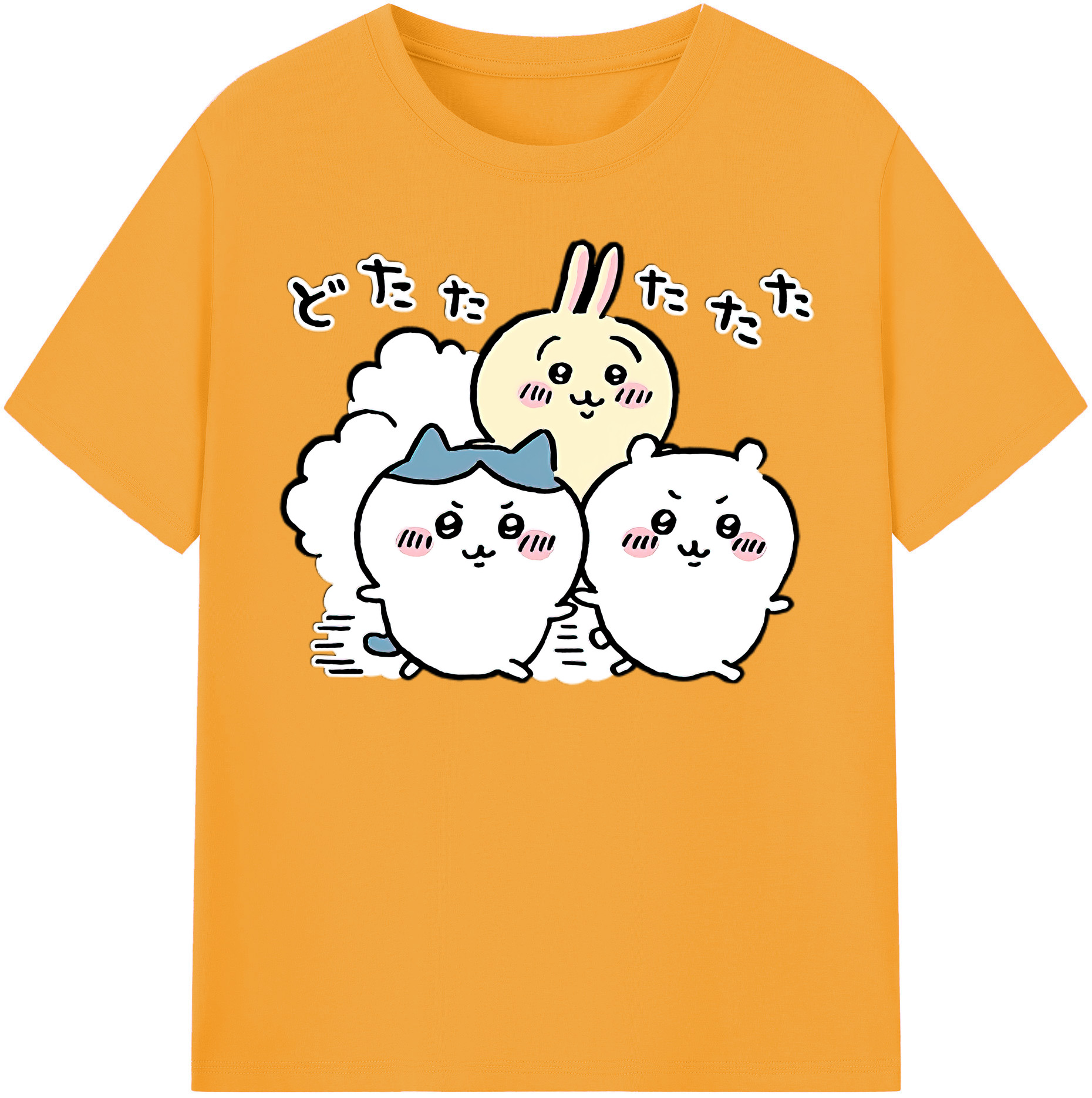 （画像用） ちいかわ ハチワレ Chii-kawa hachiware レディースカジュアルプリントTシャツ（綿100％）