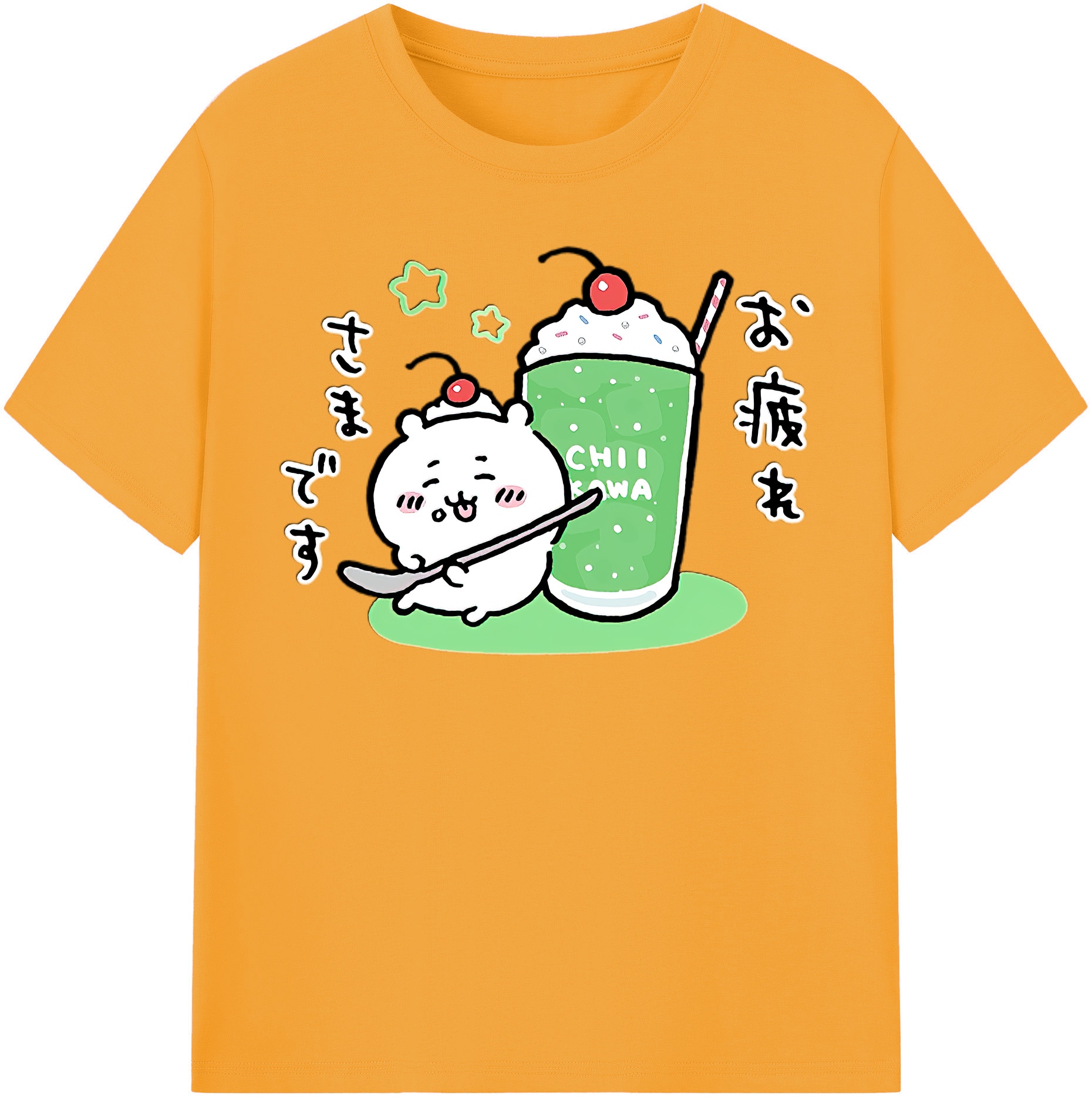 （画像用） ちいかわ ちいかわ Chii-kawa chiikawa レディースカジュアルプリントTシャツ（綿100％）