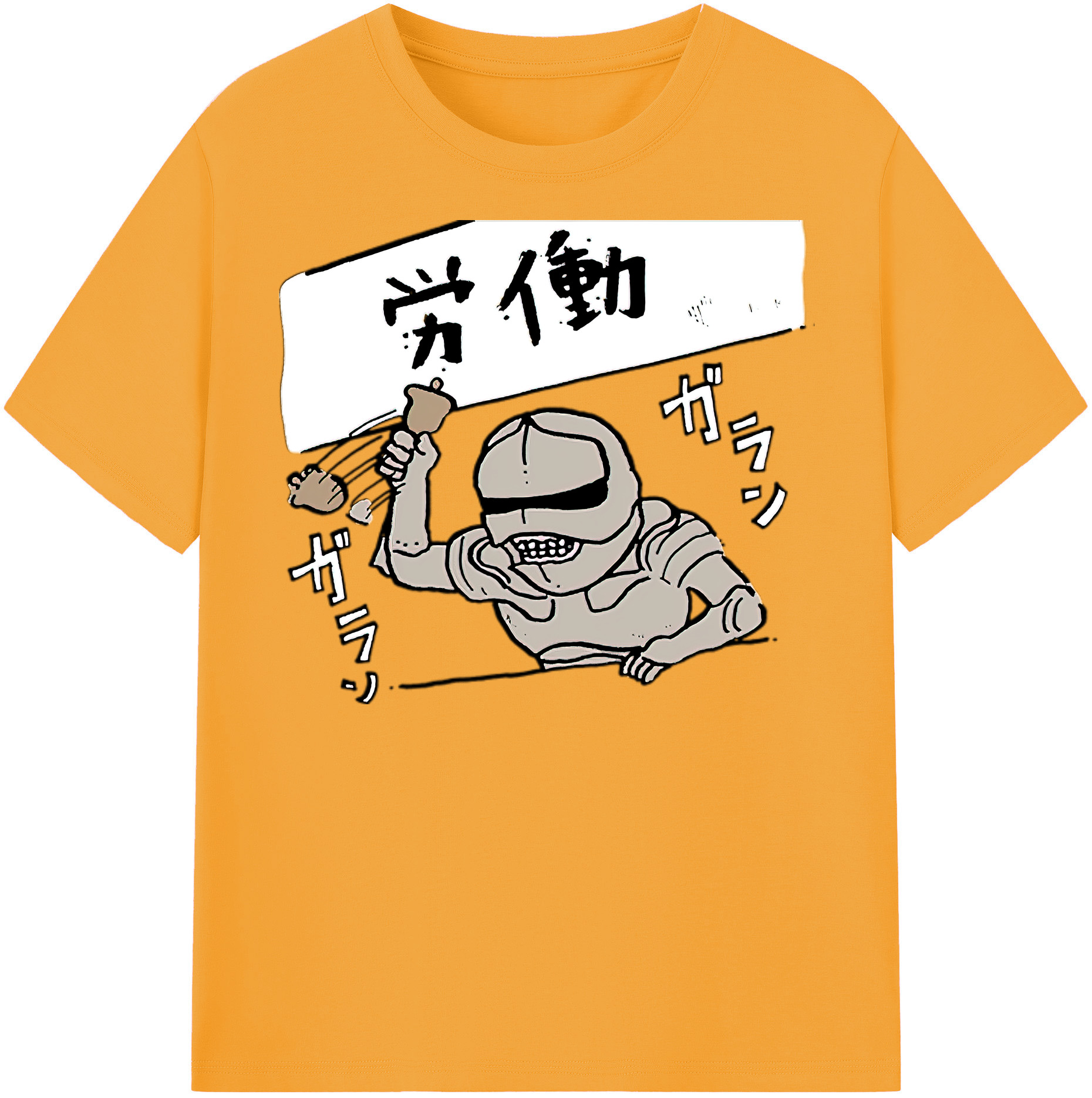 （画像用） ちいかわ 労働の鎧さん Chii-kawa Mr. Armor of Labor レディースカジュアルプリントTシャツ（綿100％）