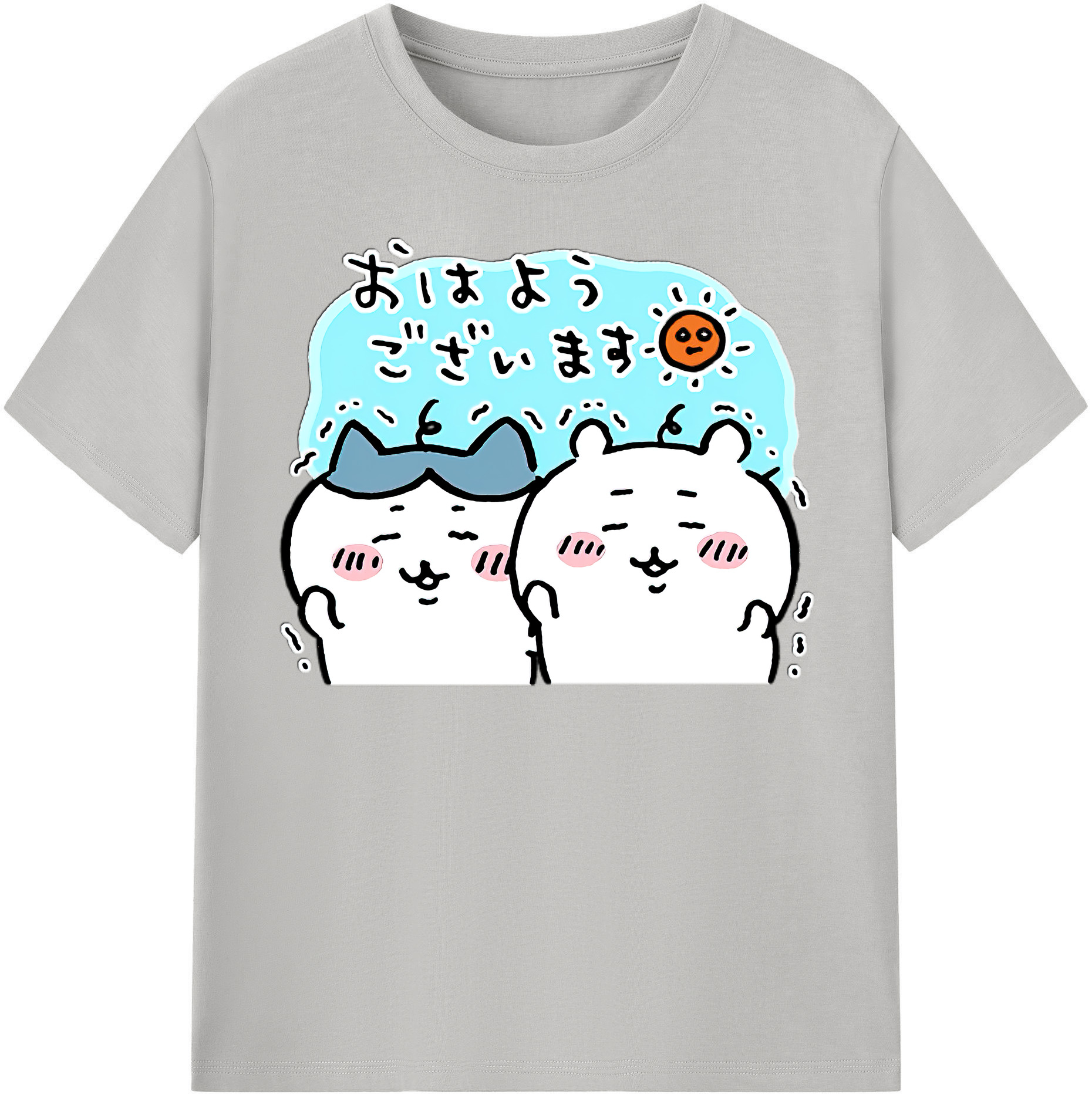 （画像用） ちいかわ ハチワレ Chii-kawa hachiware レディースカジュアルプリントTシャツ（綿100％）