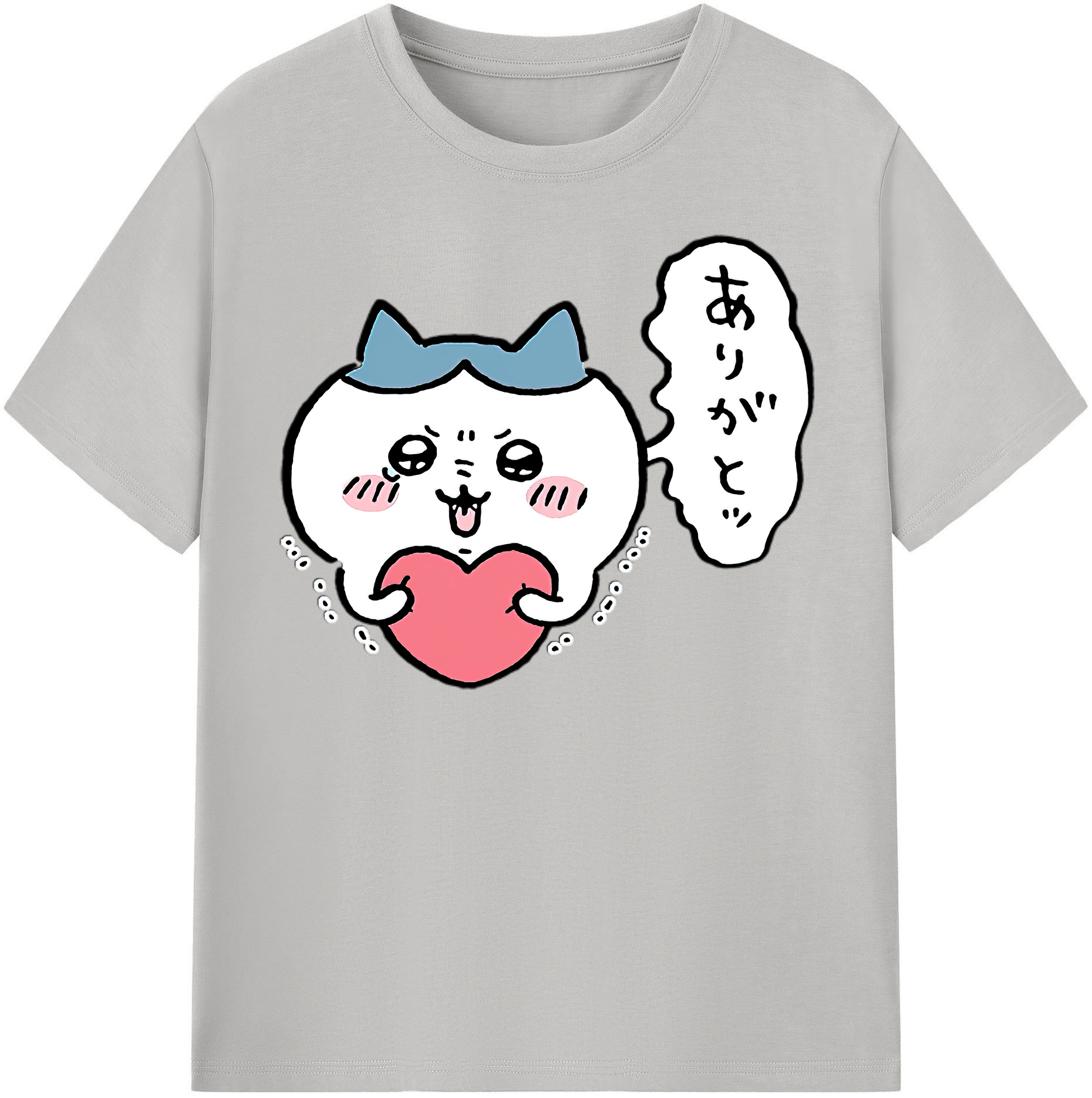 （画像用） ちいかわ ハチワレ Chii-kawa hachiware レディースカジュアルプリントTシャツ（綿100％）