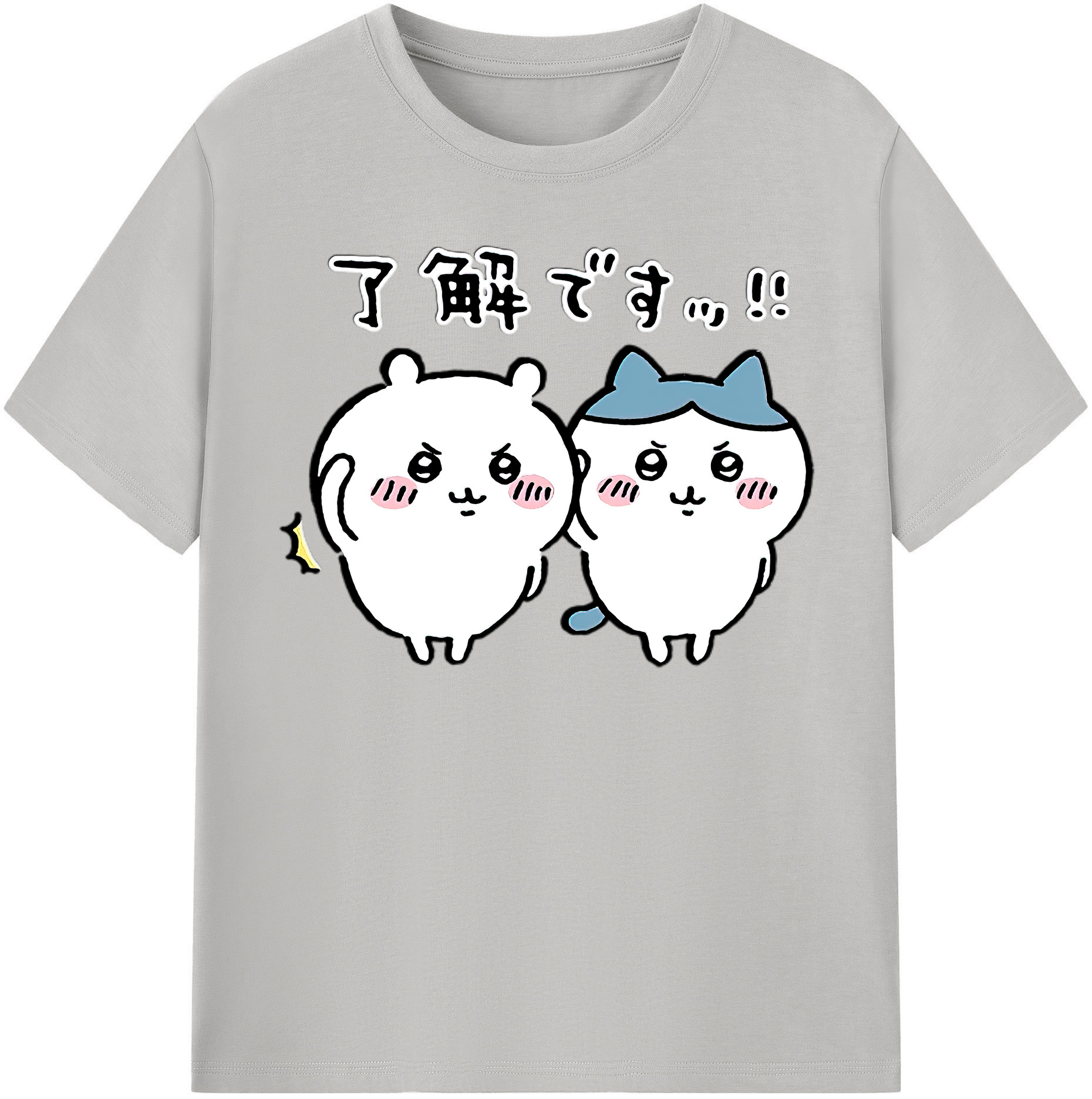（画像用） ちいかわ ハチワレ Chii-kawa hachiware レディースカジュアルプリントTシャツ（綿100％）