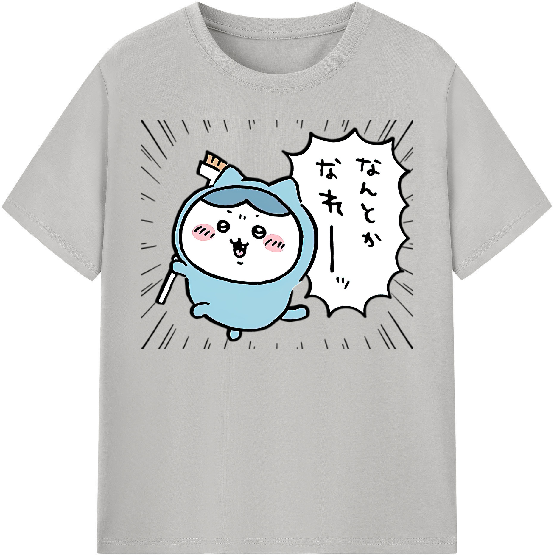 （画像用） ちいかわ ハチワレ Chii-kawa hachiware レディースカジュアルプリントTシャツ（綿100％）
