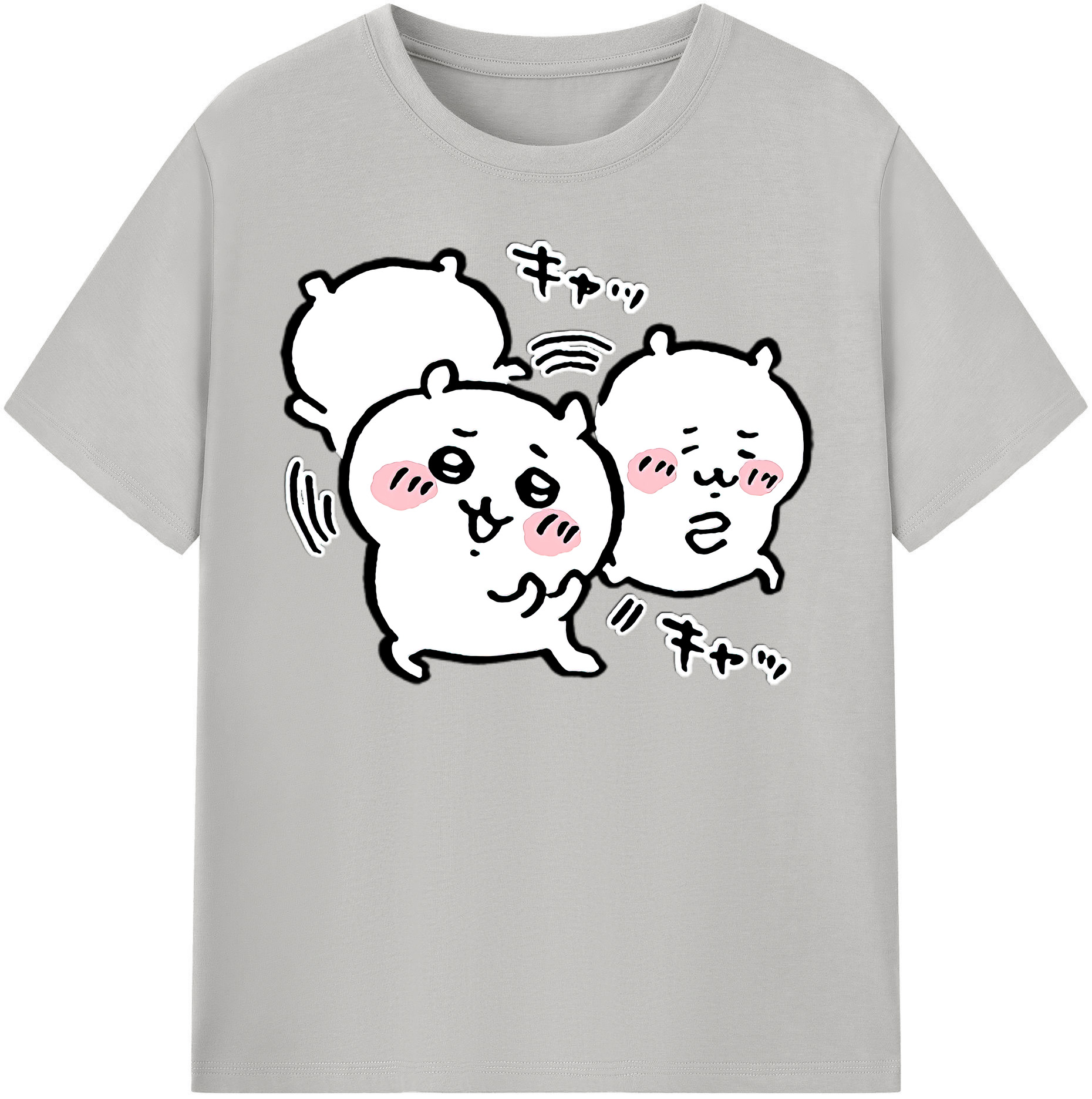 （画像用） ちいかわ ちいかわ Chii-kawa chiikawa レディースカジュアルプリントTシャツ（綿100％）