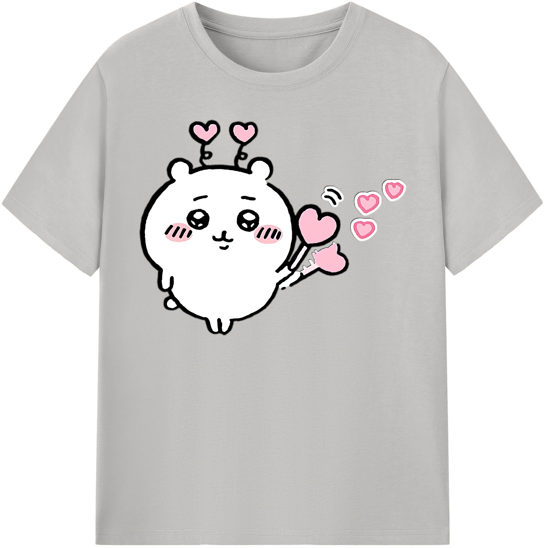 （画像用） ちいかわ ちいかわ Chii-kawa chiikawa レディースカジュアルプリントTシャツ（綿100％）