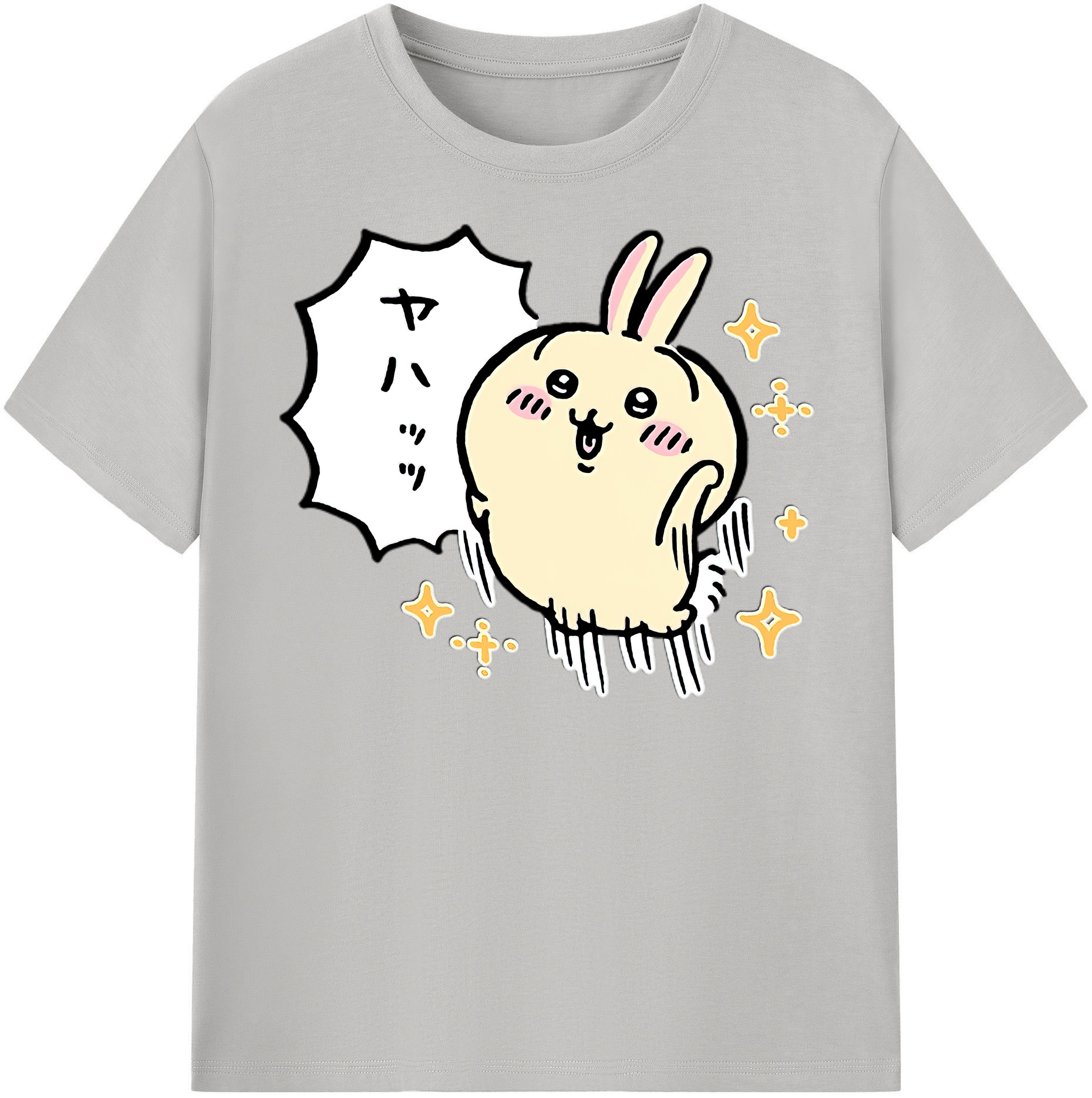 （画像用） ちいかわ うさぎ Chii-kawa usagi レディースカジュアルプリントTシャツ（綿100％）